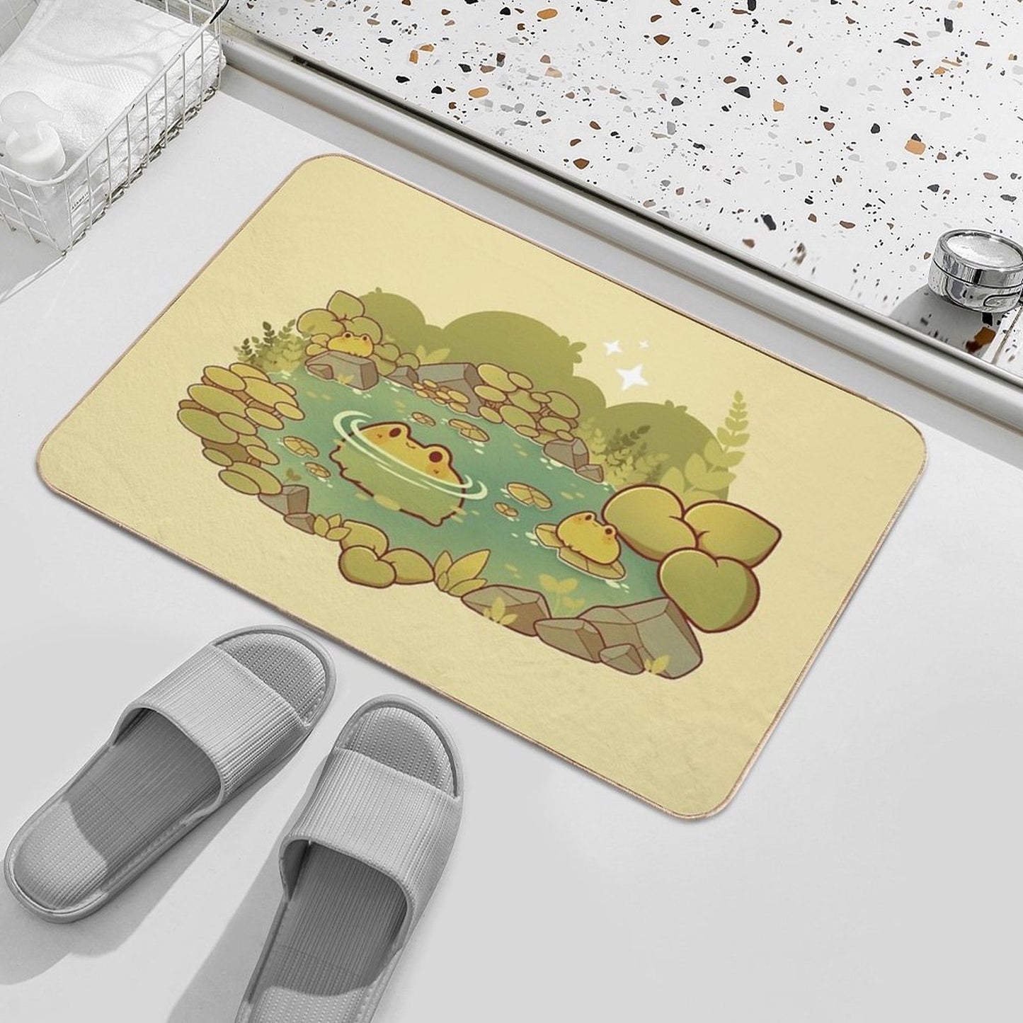 Cute Frog Pond Multi-Purpose Bath Mat