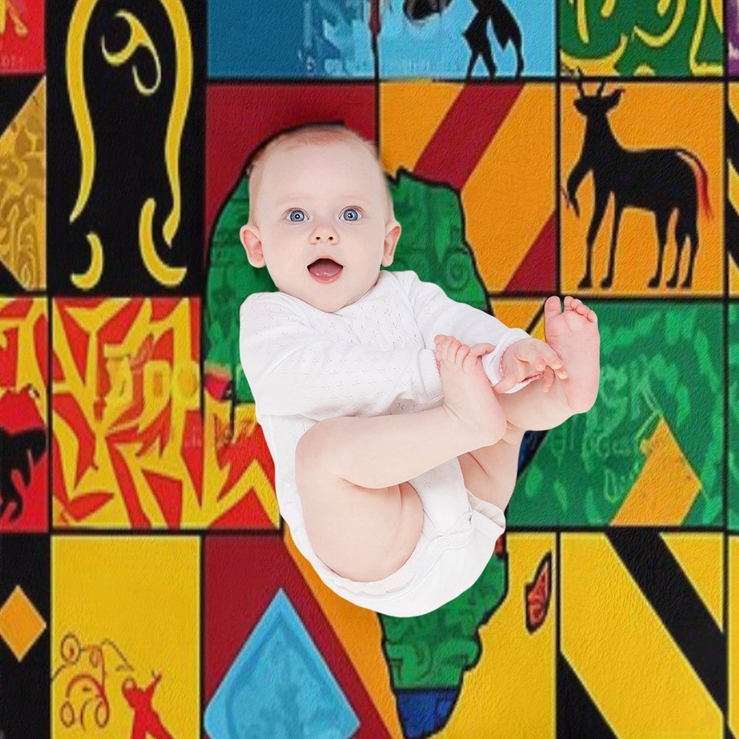 Traditional Brilliance Patchwork of Colorful African Fabrics Durable Throw Blanket