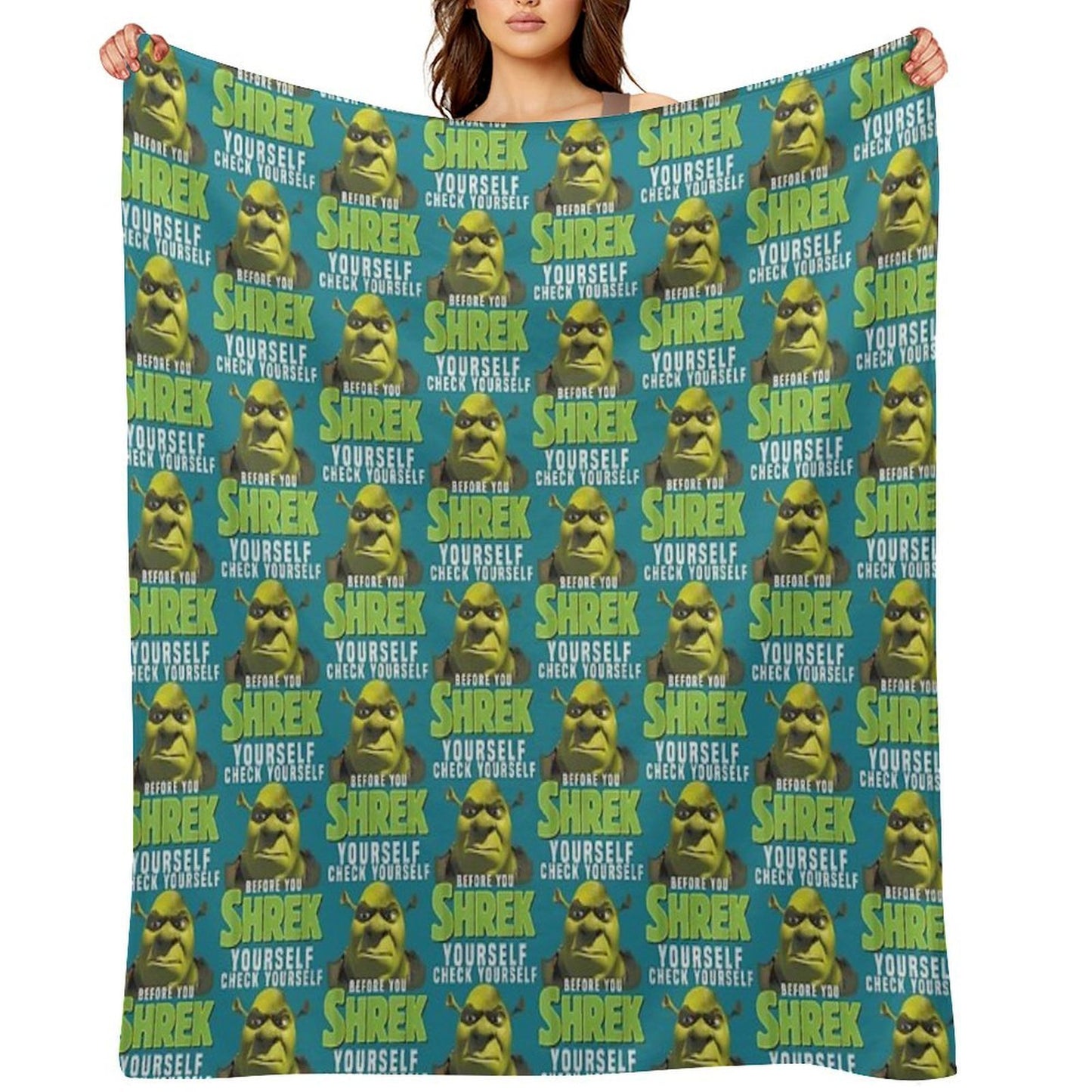 Sexy Shrek Shrek Meme Face Shrek Wazowski Lightweight Throw Blanket