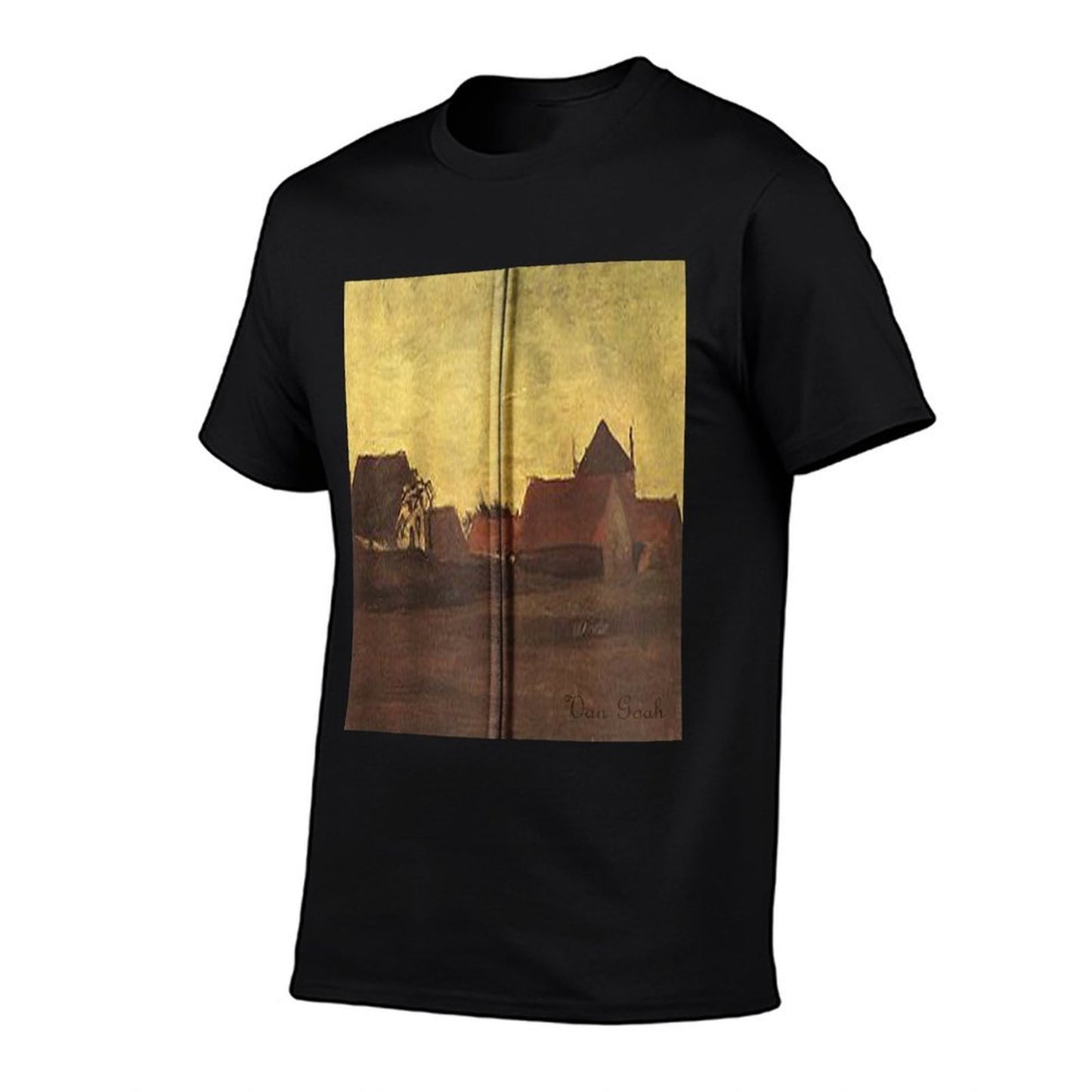 Van Gogh Farmhouses in Loosduinen Near The Hague at Twilight Zip Moisture-wicking T-Shirt