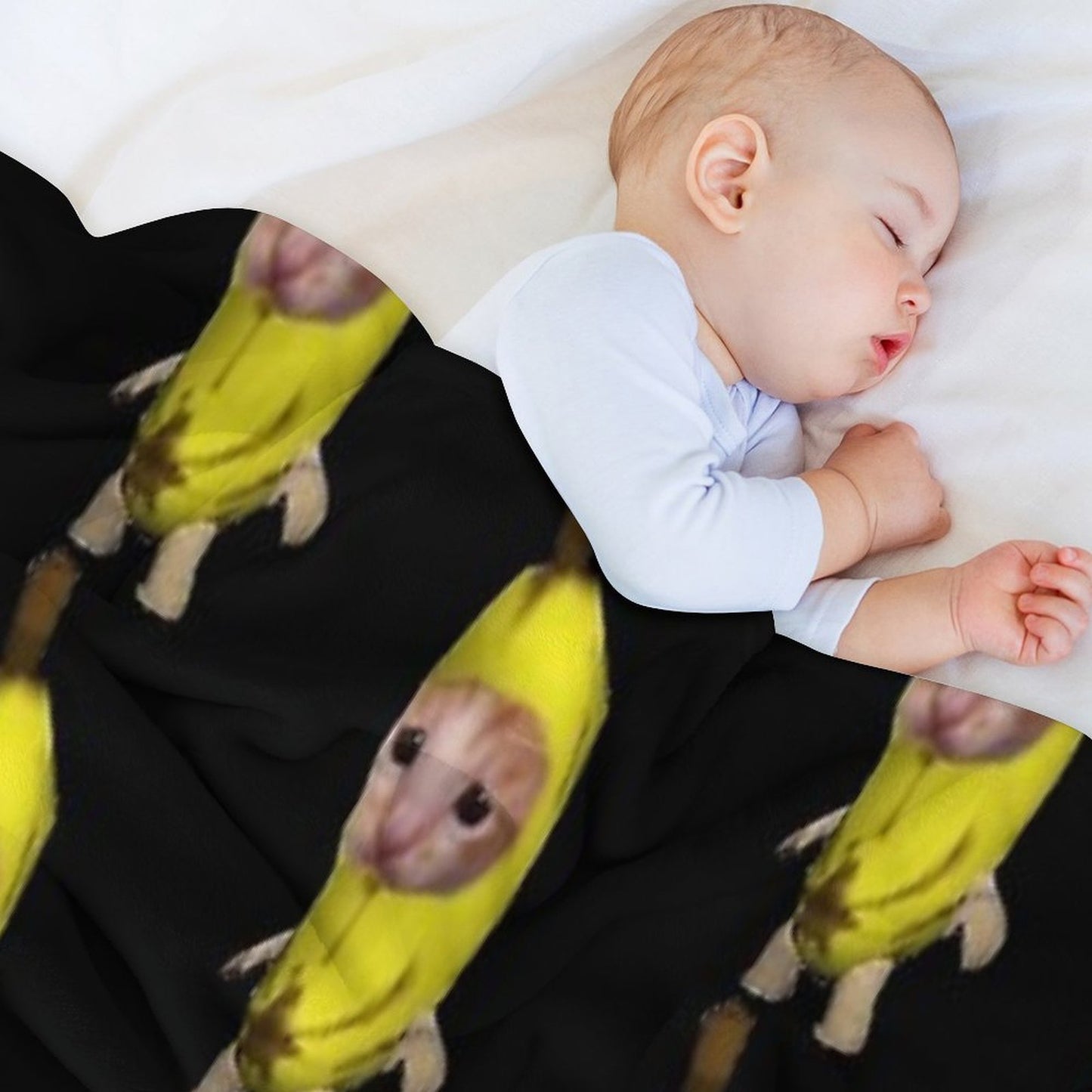 Banana Cat Eco-conscious Throw Blanket