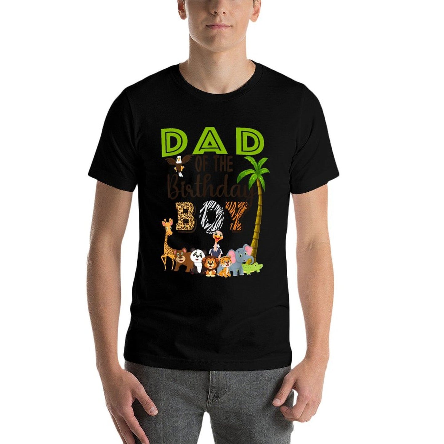 Dad of The Birthday Boy Wild Zoo Theme Safari Party Tagless Design T-Shirt