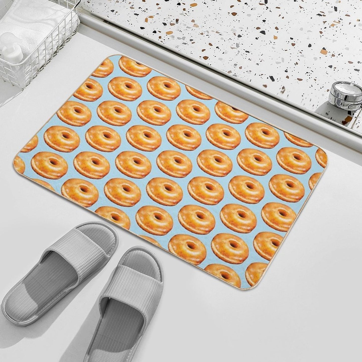 Glazed Donut Pattern Dirt-Trapping Bath Mat