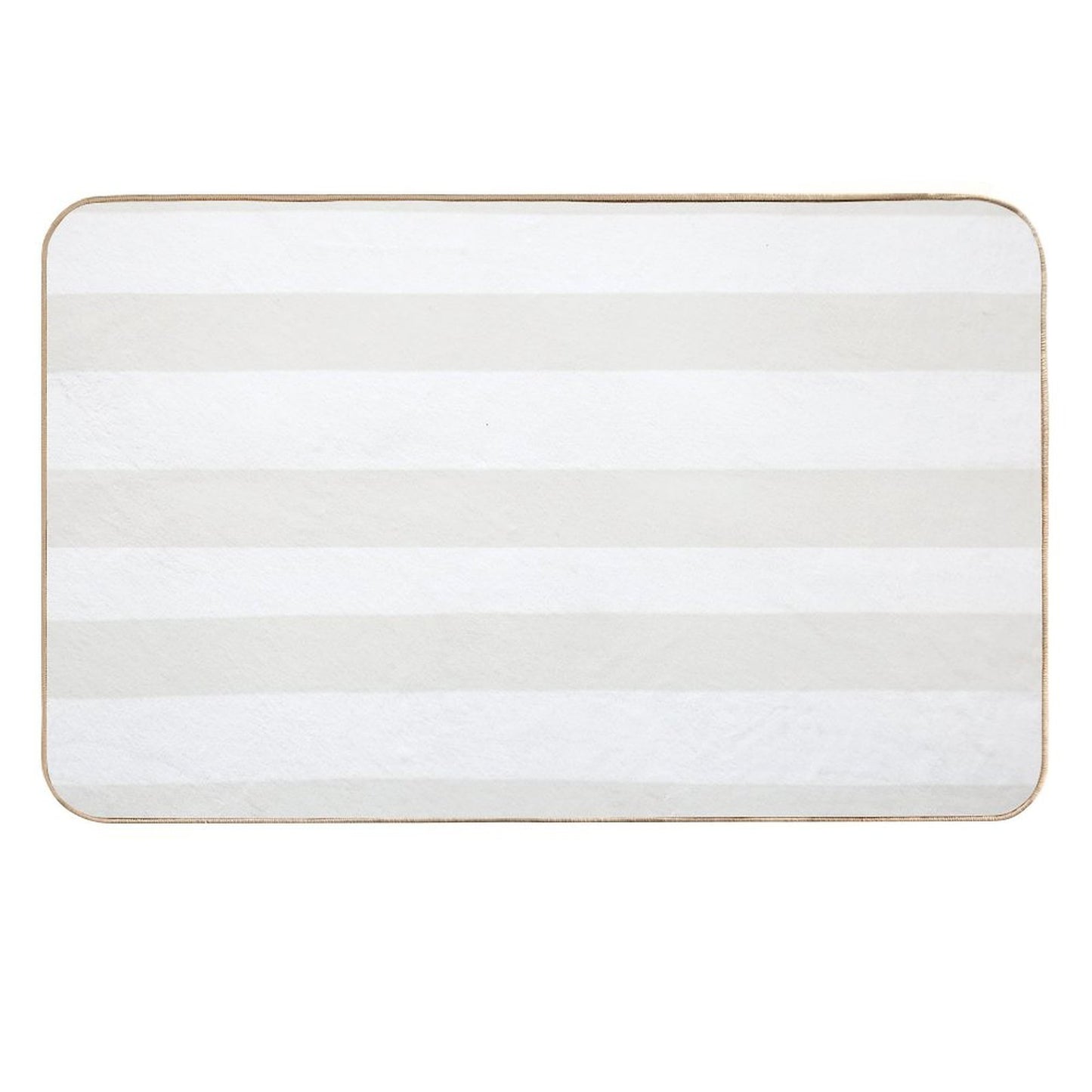 Cream And White Horizontal Line - Stripe Pattern Pairs Dulux 2022 Popular Colour Cliff Walk - Color Trends Fade-Resistant Bath Mat