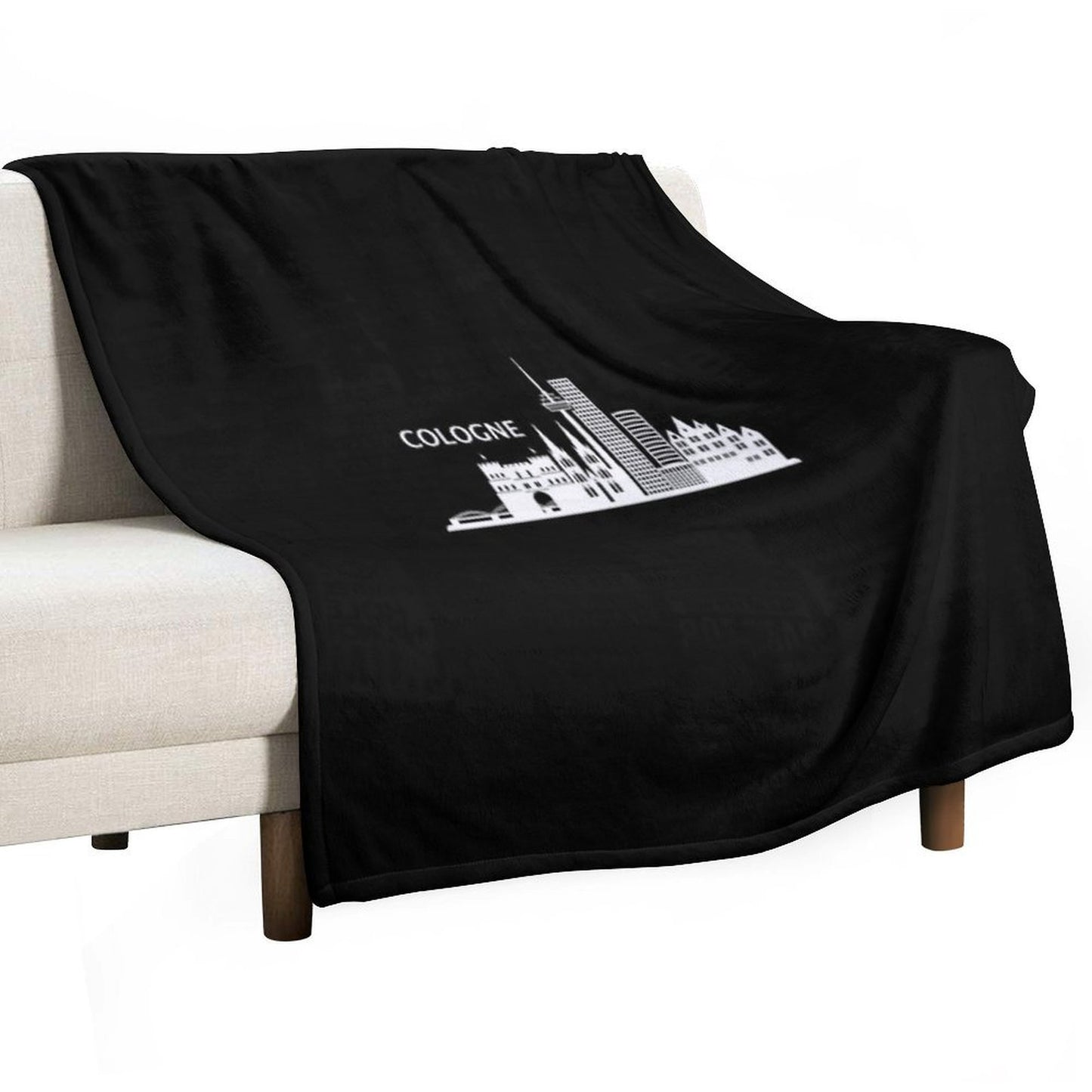 Cologne Skyline Black Lightweight Throw Blanket