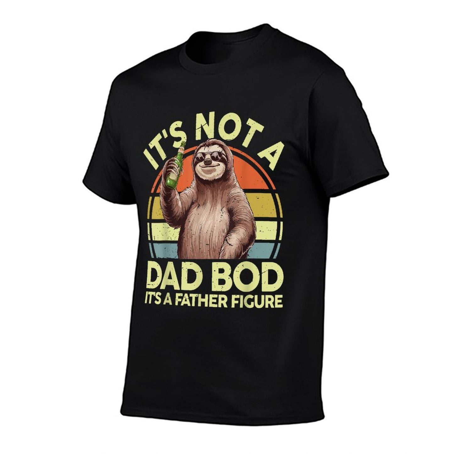 Vintage Its Not Dad Bod Father Figure Funny Sloth Daddy Papa Heathered Texture T-Shirt