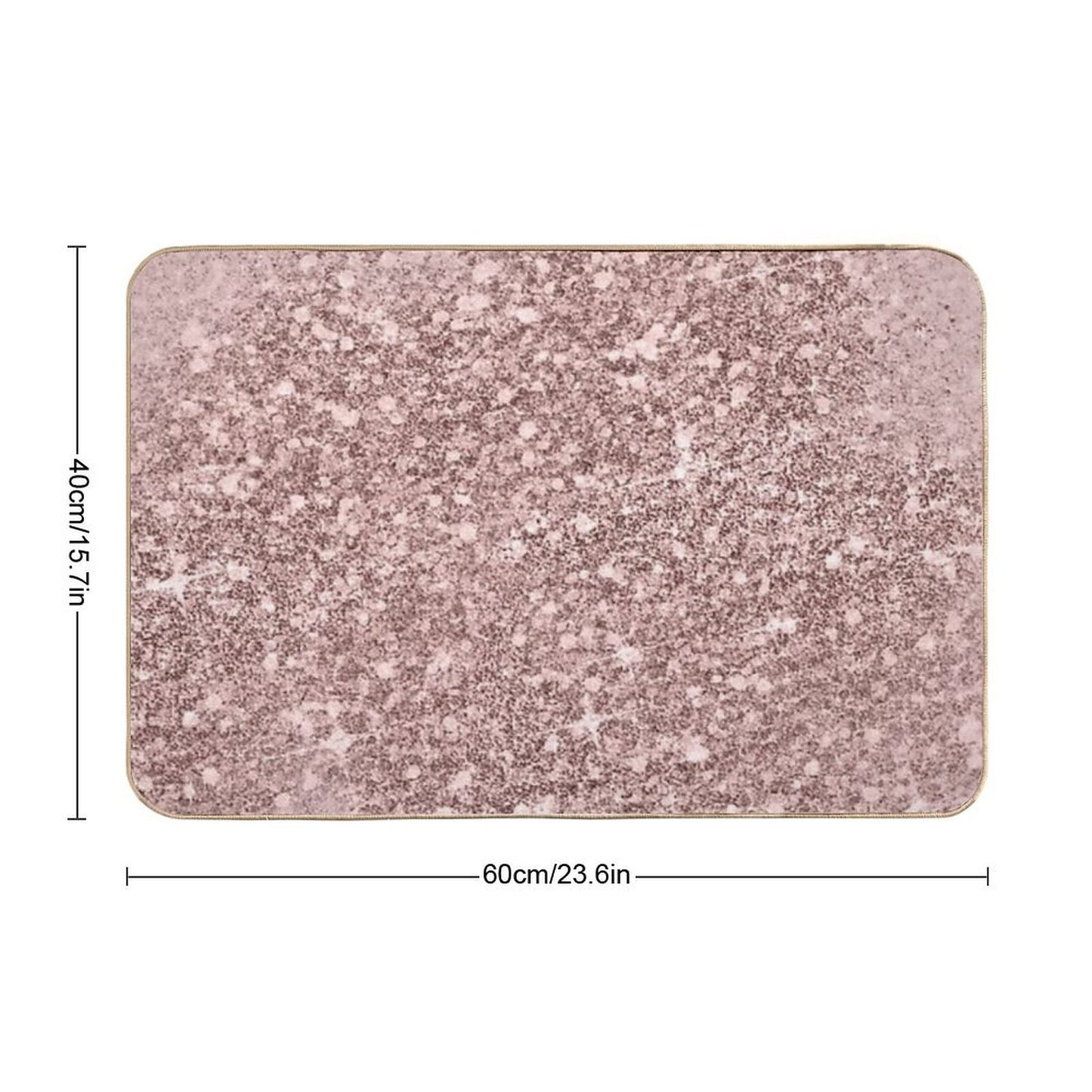 Rose Gold Glitter Dust II Durable Bath Mat