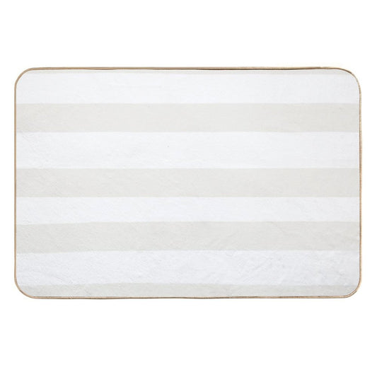 Cream And White Horizontal Line - Stripe Pattern Pairs Dulux 2022 Popular Colour Cliff Walk - Color Trends  Fade-Resistant Bath Mat