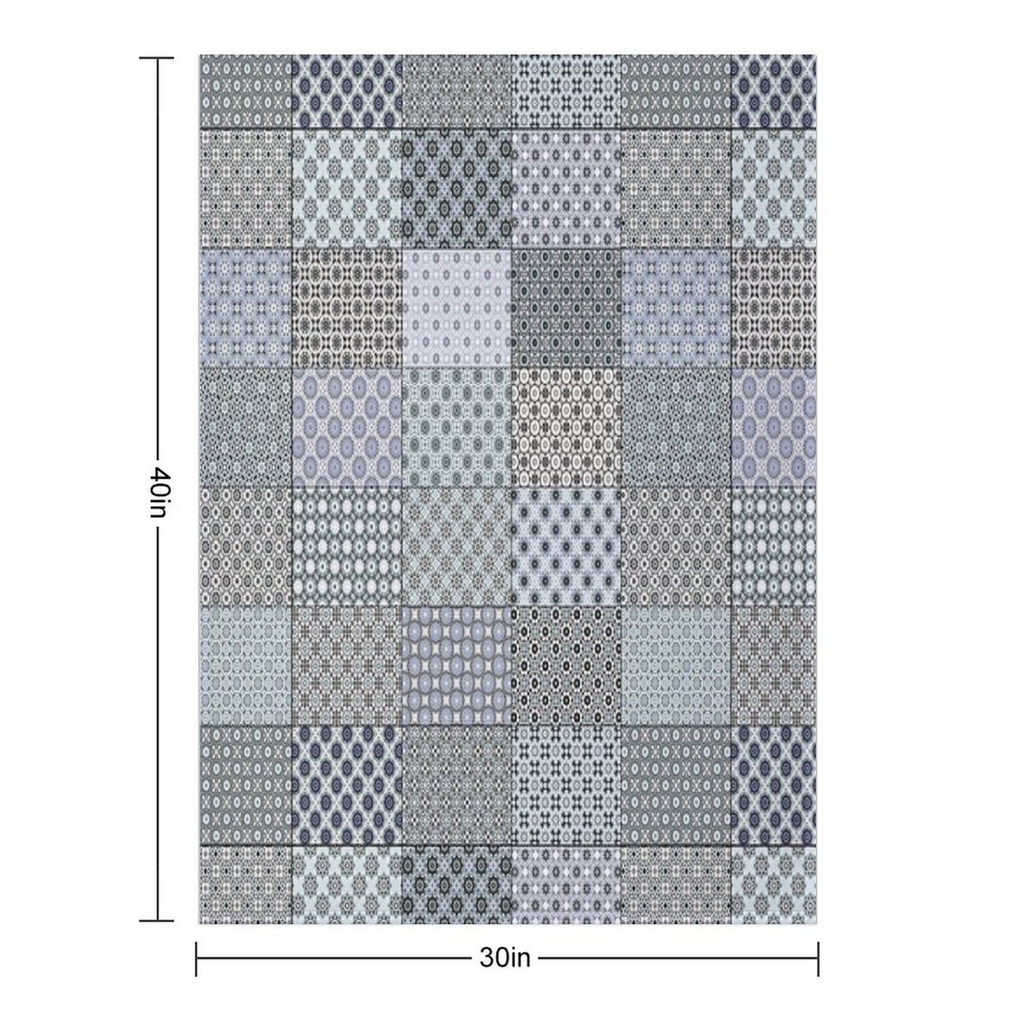 Gray Patchwork Anti-pilling Throw Blanket