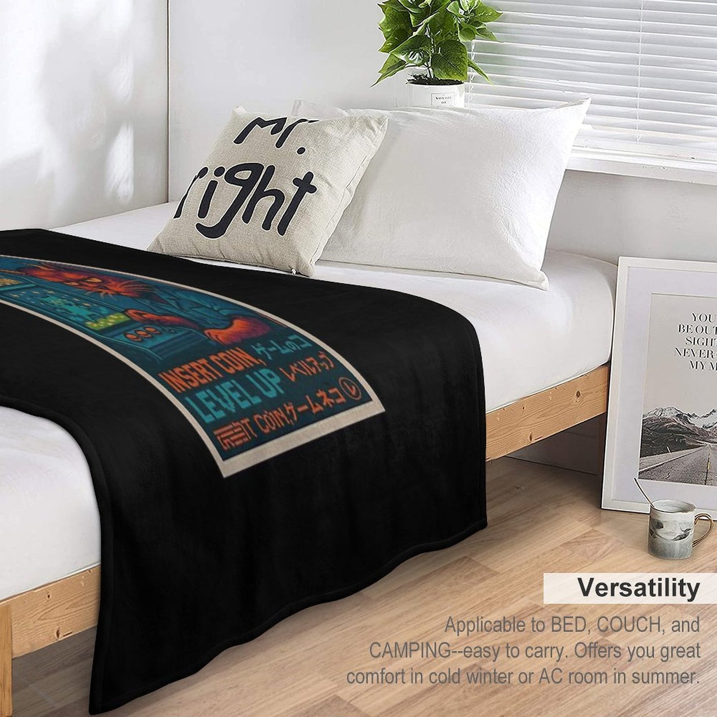 Arcade Night Leveling Up in Silence Quick-dry Throw Blanket