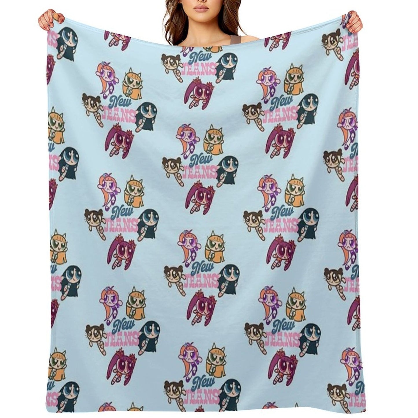 NewJeans Powerpuff Girls Lightweight Throw Blanket