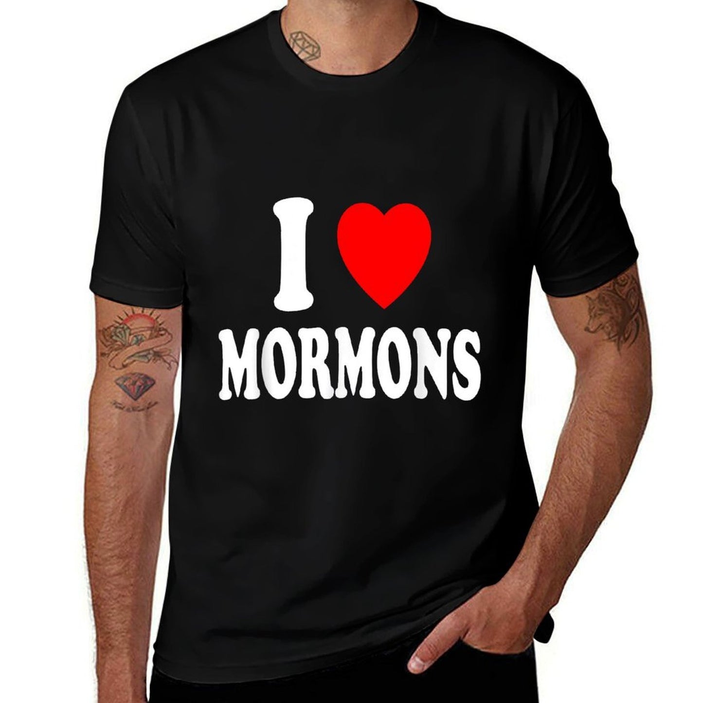 I Heart (Love) Mormons Religion Culture Mormonism  Oversized Silhouette T-Shirt