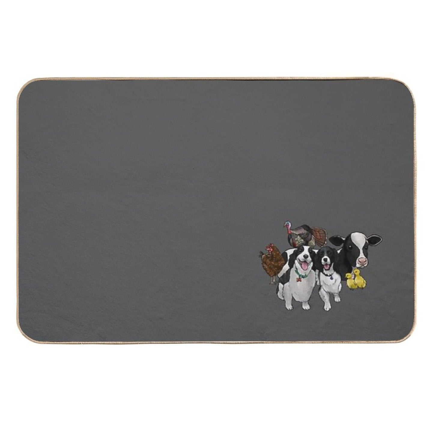 Commissioned Illustration Nola, Edgar And Friends Durable Bath Mat
