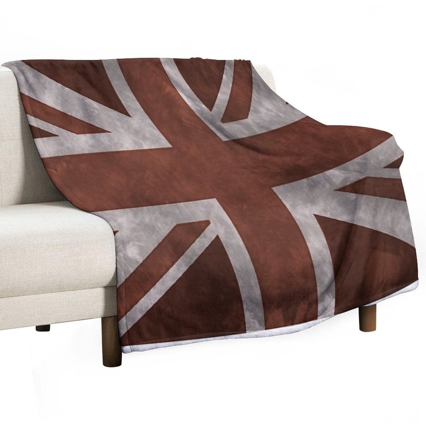 Red Distressed Union Jack Sustainable Throw Blanket