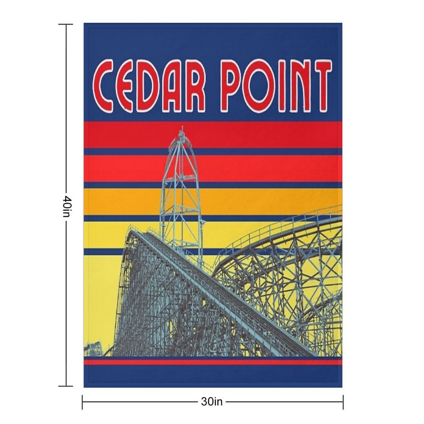 Vintage Cedar Point Easy Care Throw Blanket
