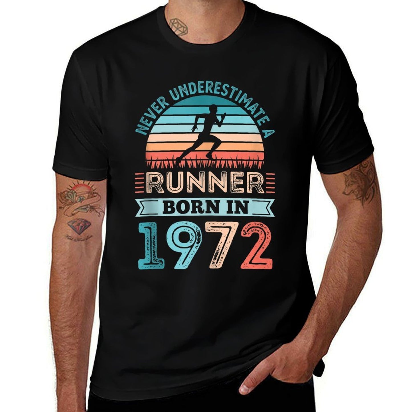 Runner Born in 1972 50th Birthday Running Gift  Lightweight T-Shirt