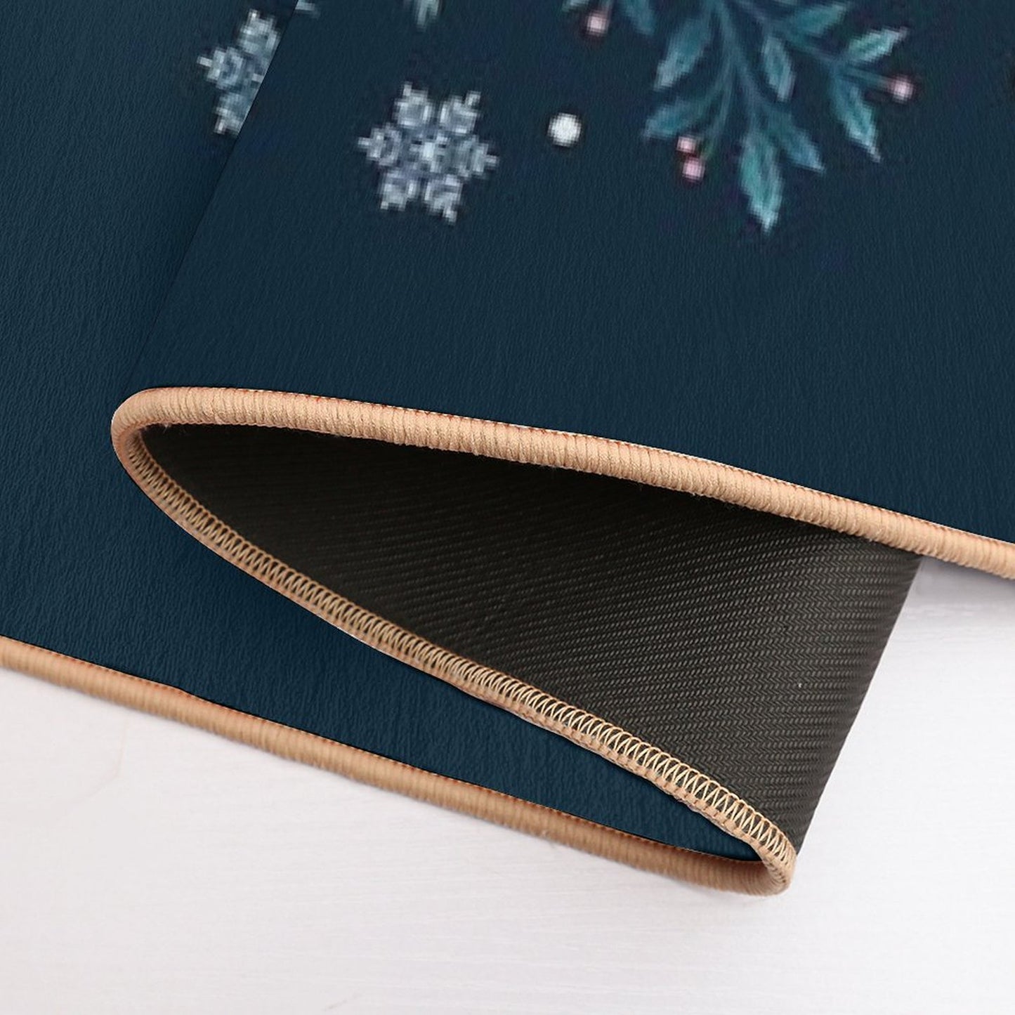 Moonlit Garden-Teal Snow Dirt-Trapping Bath Mat