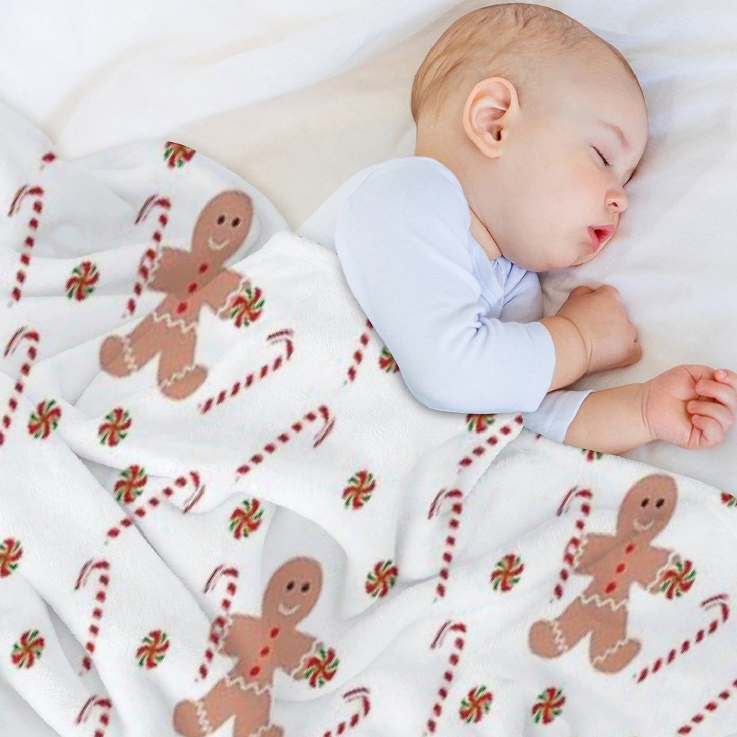 Gingerbread Man with Christmas Candy All-season Throw Blanket