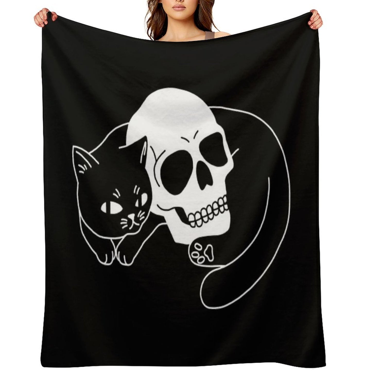 Spooky Cat Lightweight Throw Blanket