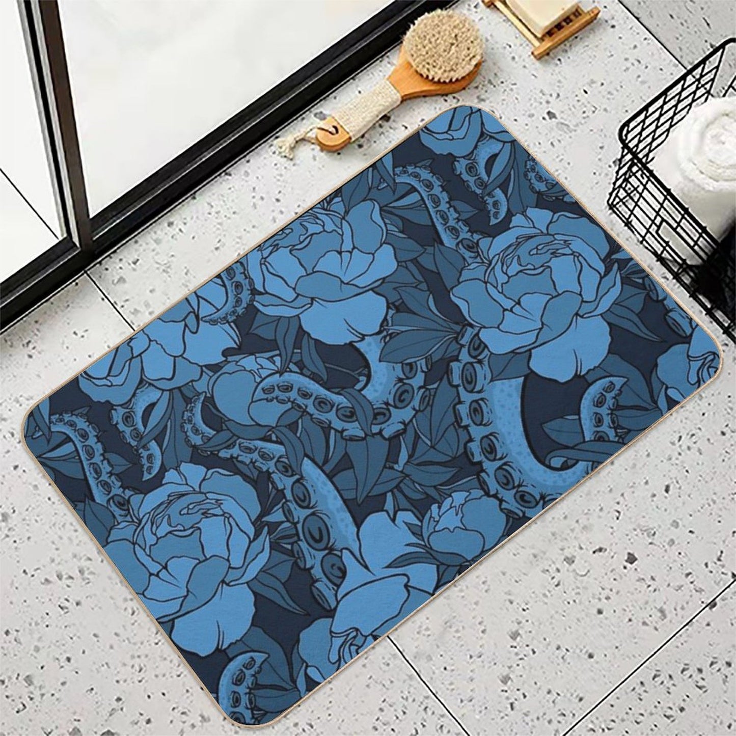 Blue Peony Dreamscape Odorless Bath Mat