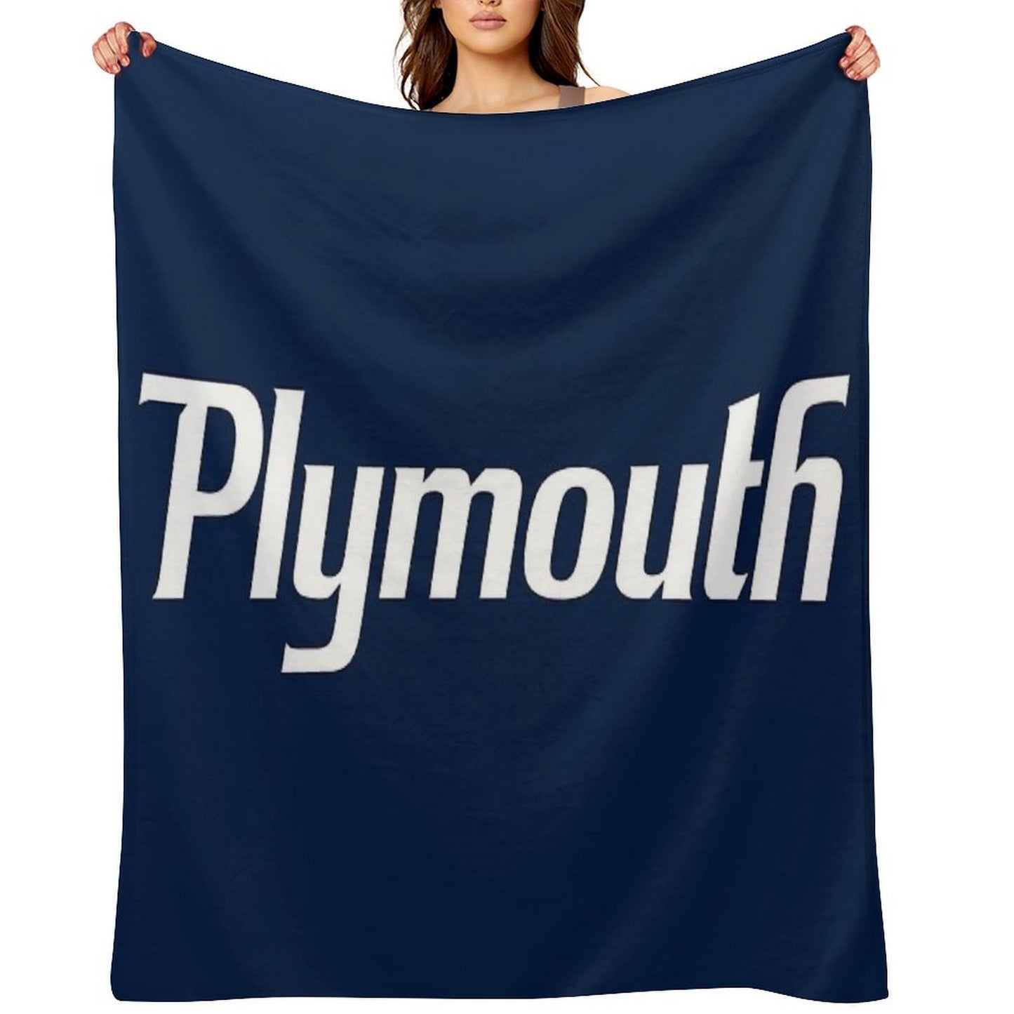 Plymouth - White Plush Throw Blanket
