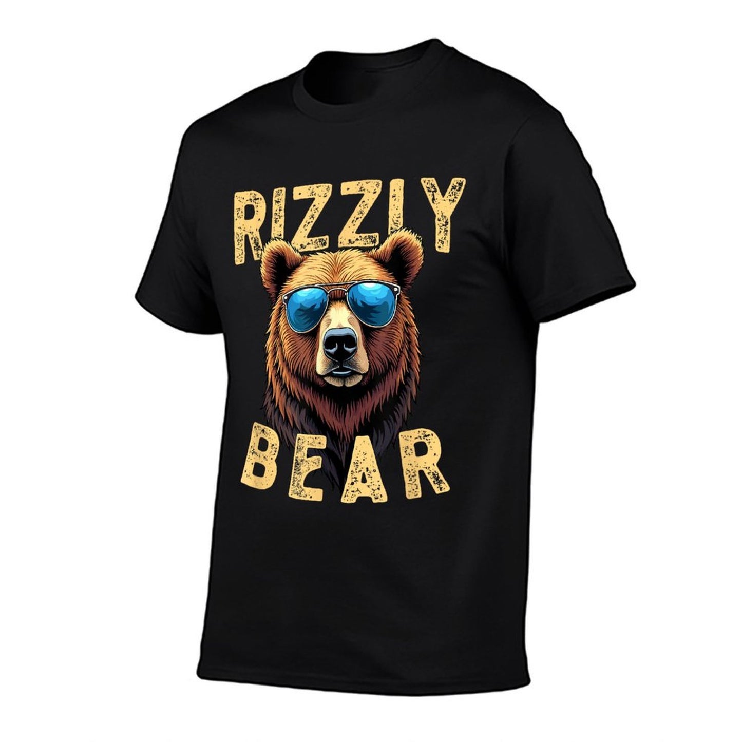 Rizzly Bear Cool Grizzly Bear Wearing Sunglasses Funny Meme  Easy-care T-Shirt