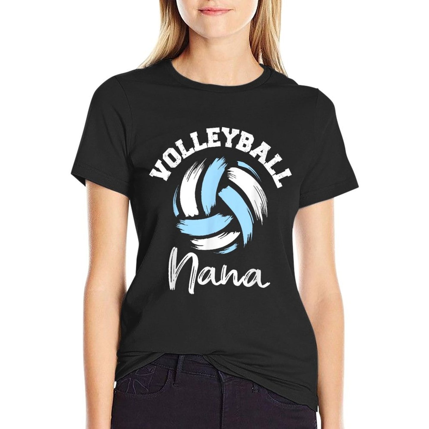 Volleyball Nana Funny Splash Volleyball Nana Cotton T-Shirt