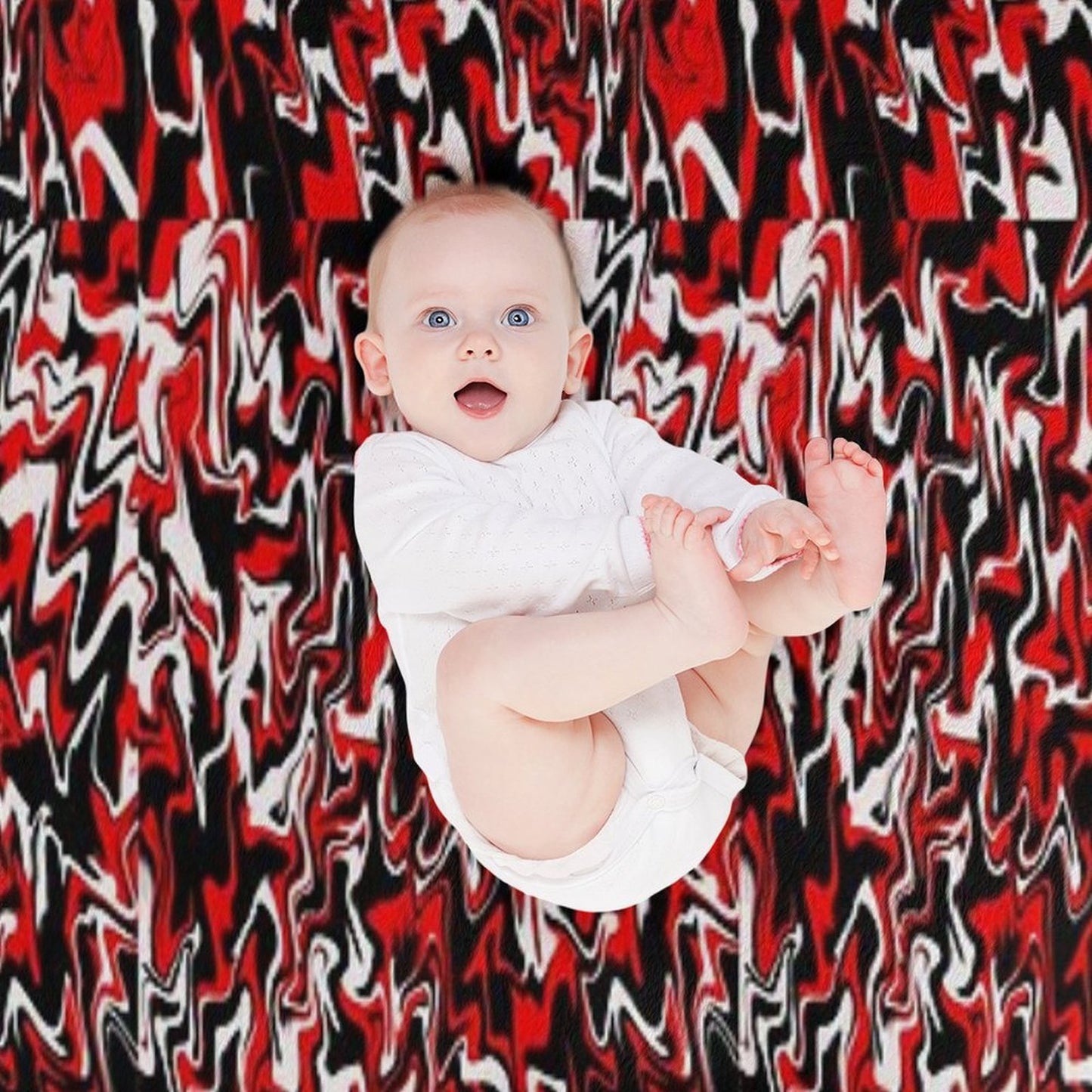 Red, Black, & White Love Durable Throw Blanket