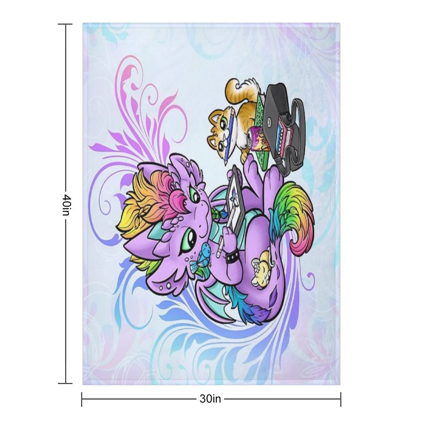 Rosa Artist 'Rainbow Swirls' Comfort Throw Blanket