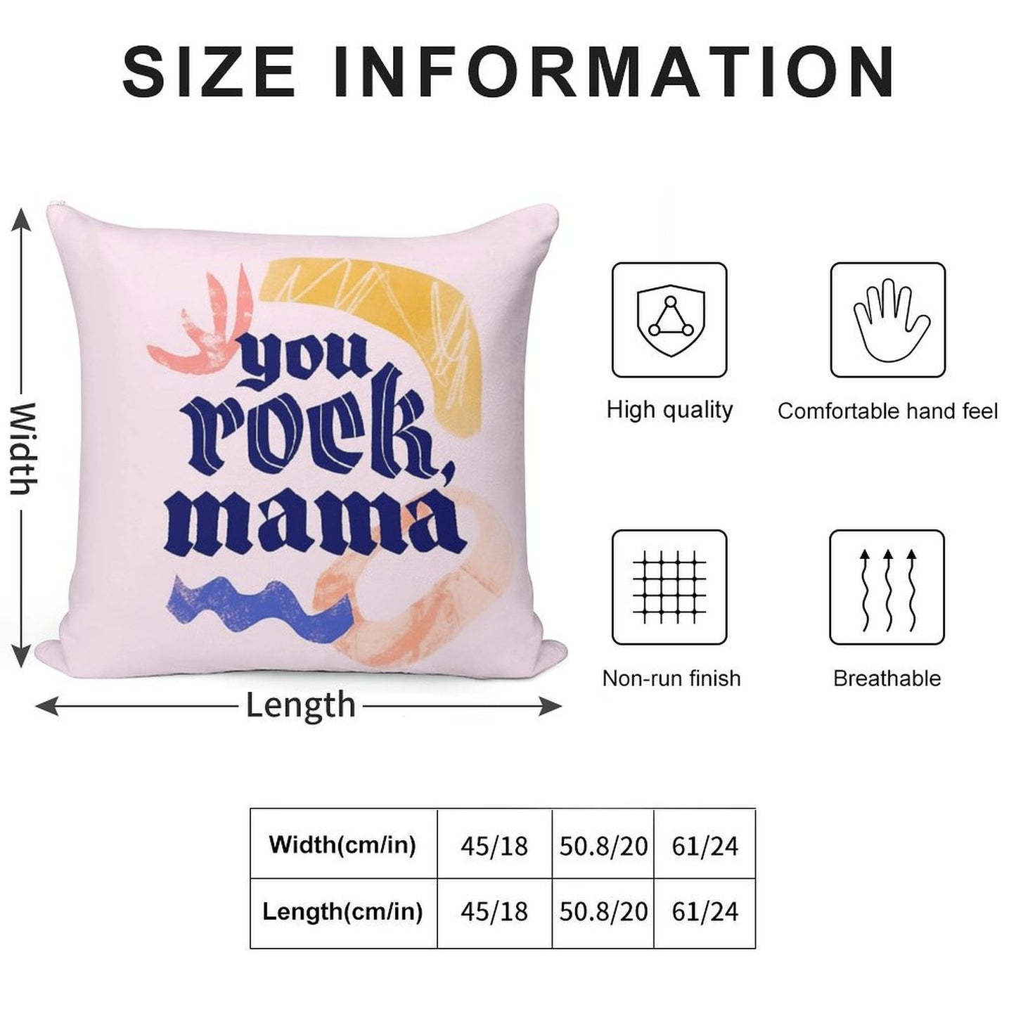 You Rock Mama Lettering Soft Bedroom Essential Throw Pillow