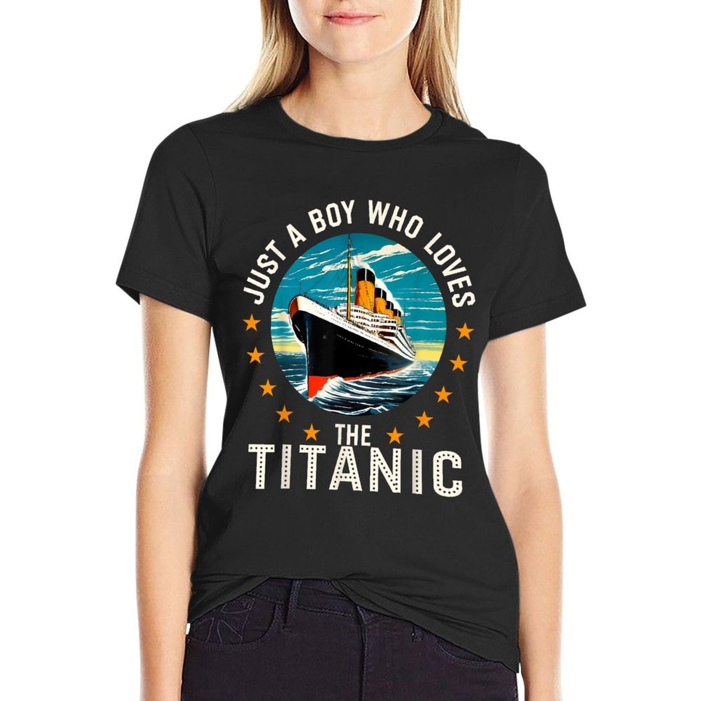 A Boy Who Loves The RMS Titanic Boys High-quality Stitching T-Shirt