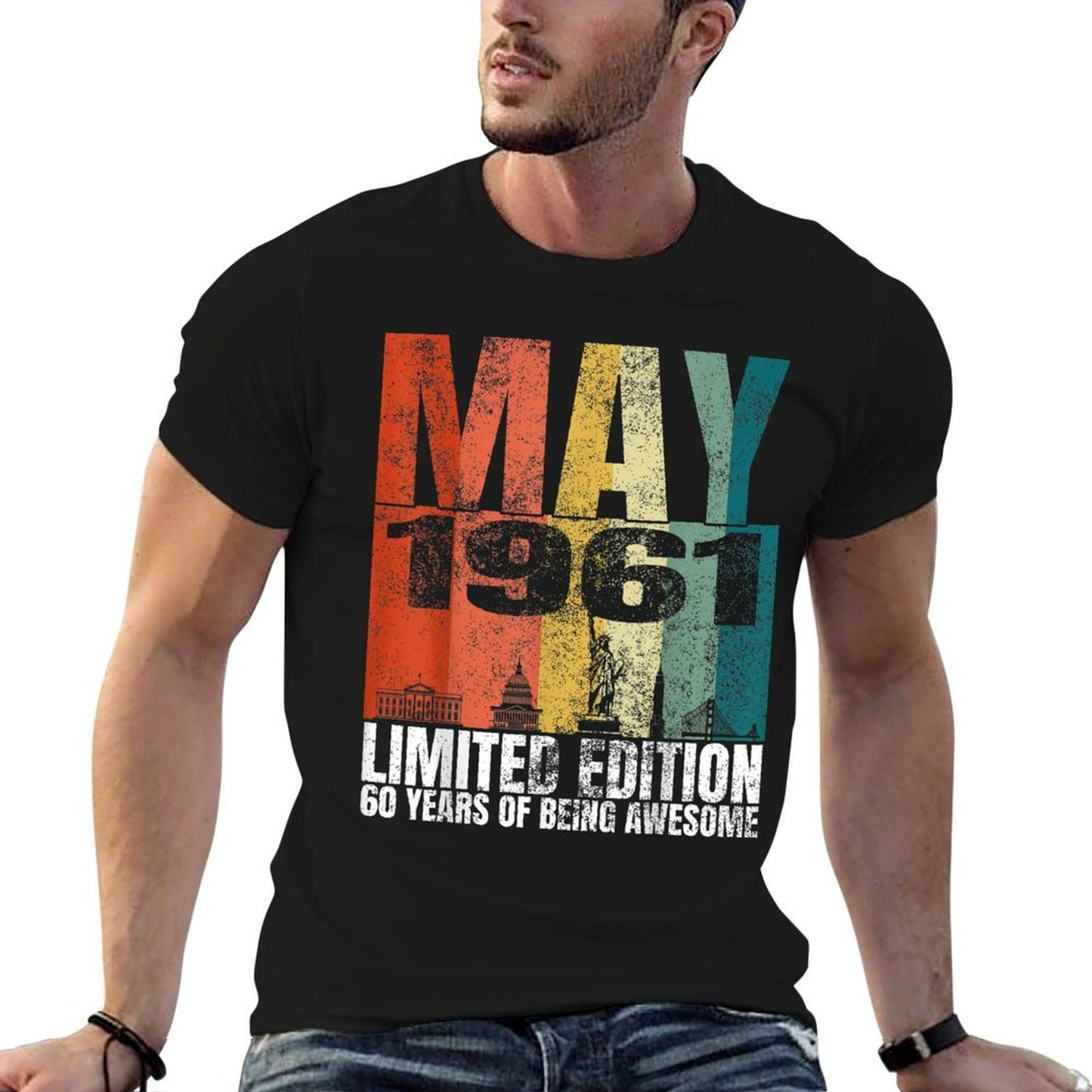 Vintage May 1961 Bday Costume 60 Years Old 60th Birthday Durable T-Shirt