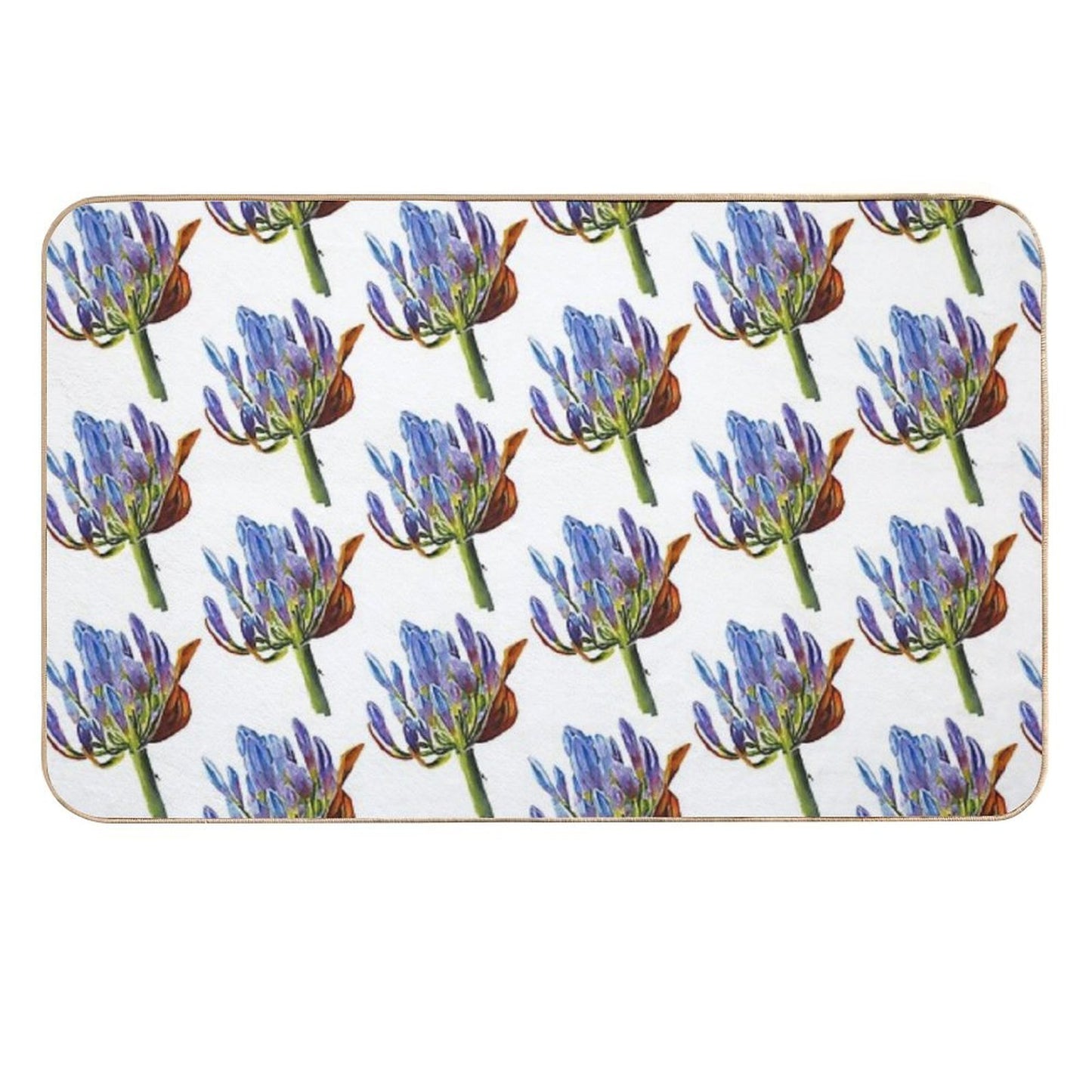 Vibrant Bloom – Purple & Blue Buds Pet-Safe Bath Mat