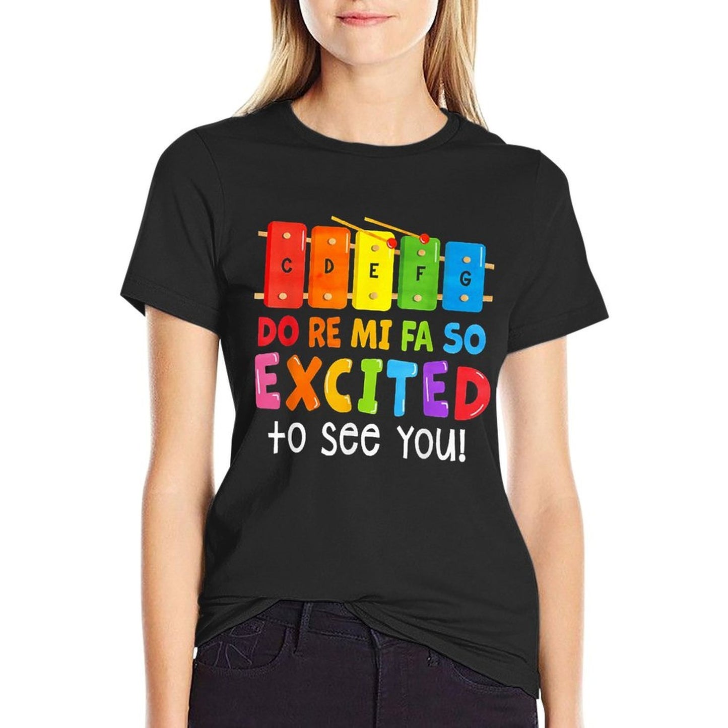 Do Re Mi Fa So Excited To See You Music Teacher Tagless Design T-Shirt