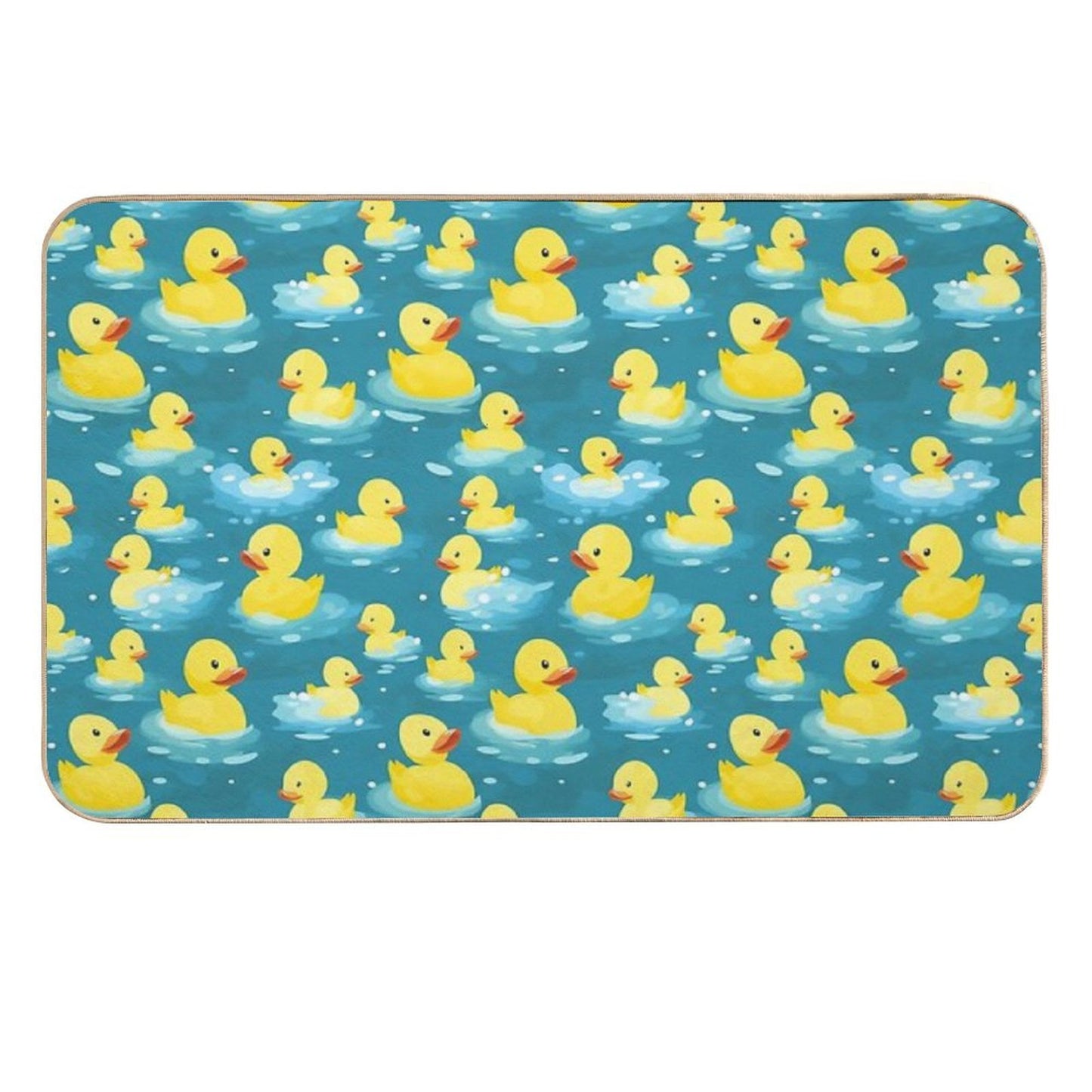 Cute Yellow Rubber Ducks in The Bath Tub - Funny Long-Lasting Bath Mat