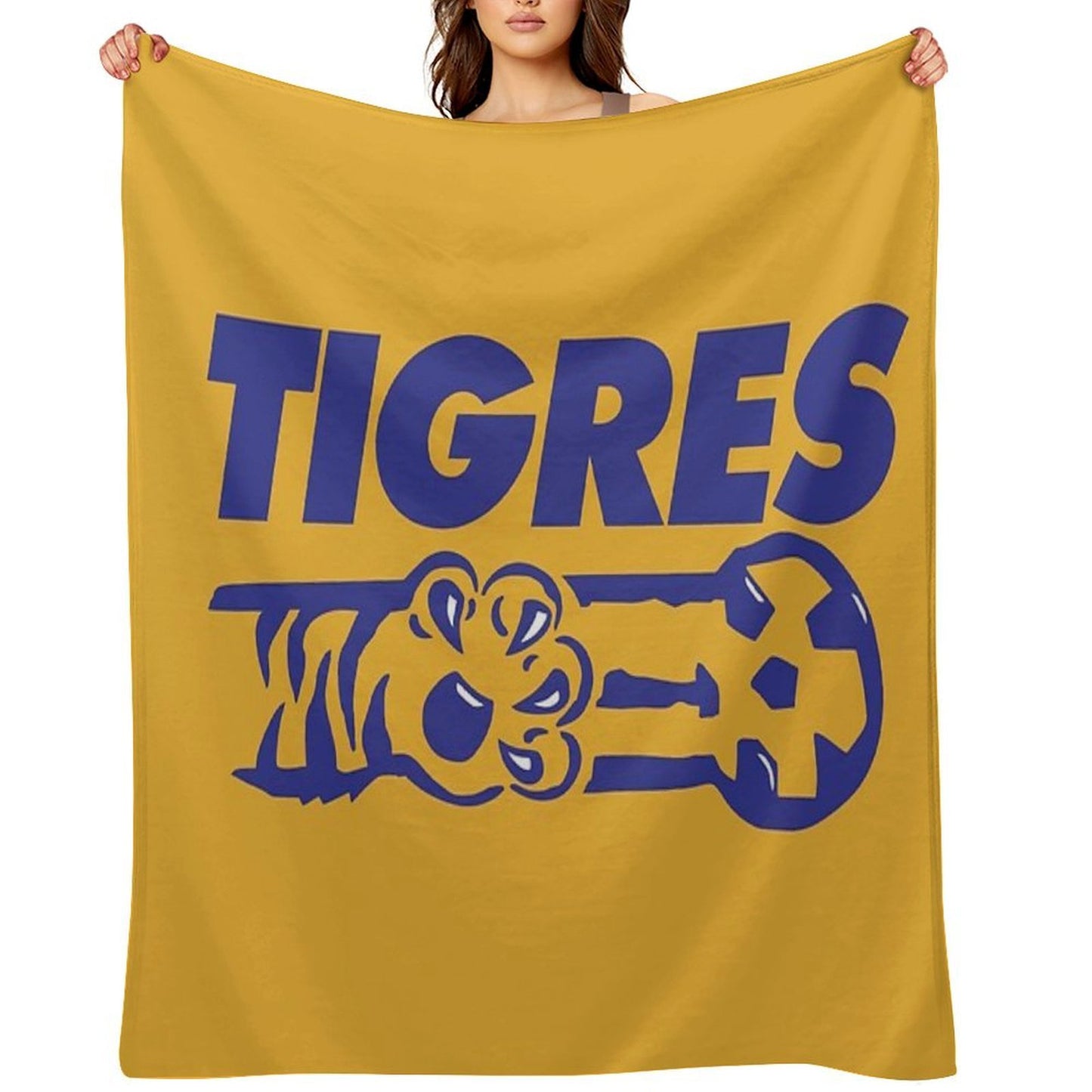 Vintage UANL Tigres Plush Throw Blanket