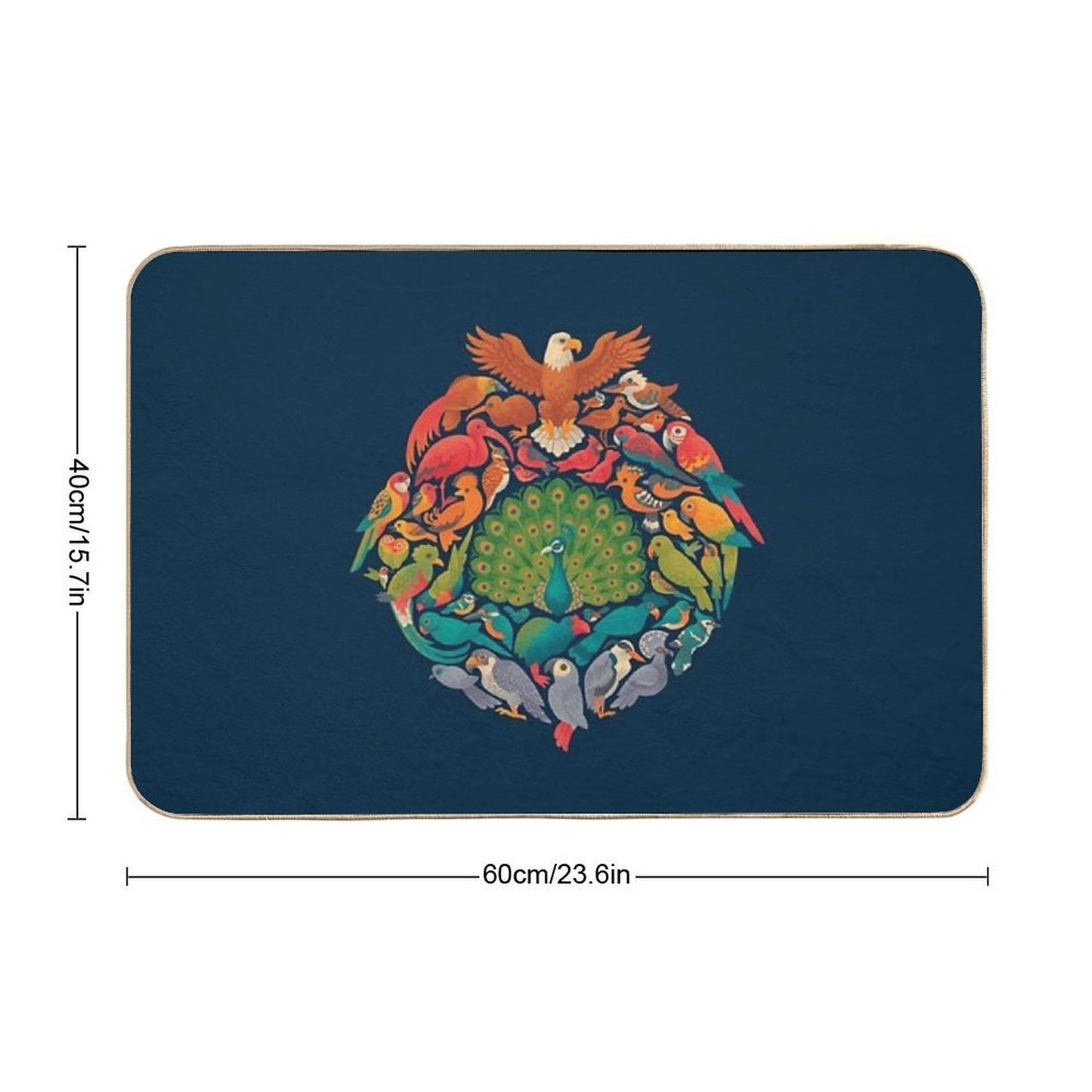 Aerial Rainbow Blue Toxin-Free Bath Mat