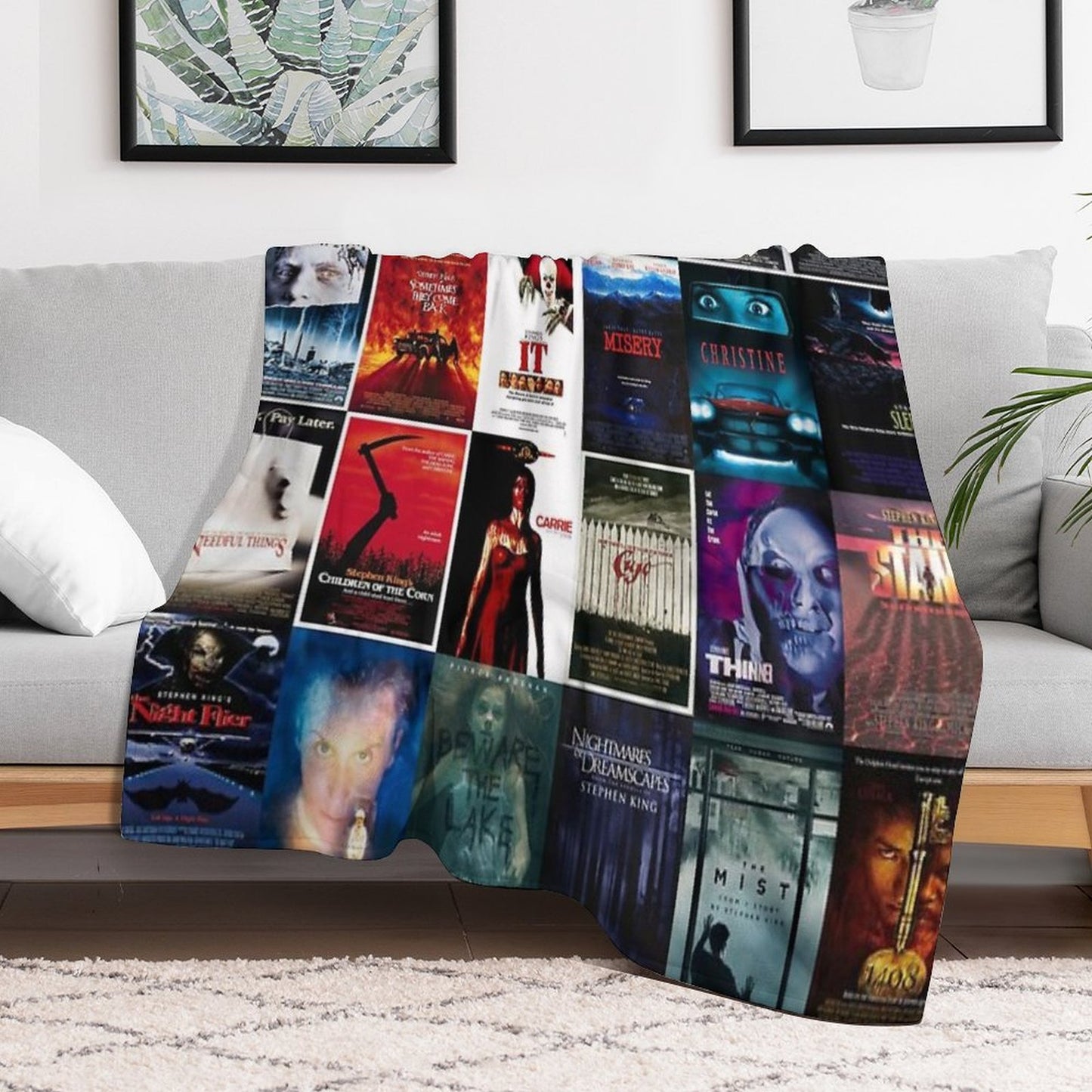 Stephen King Movie Posters Collection Eco-conscious Throw Blanket