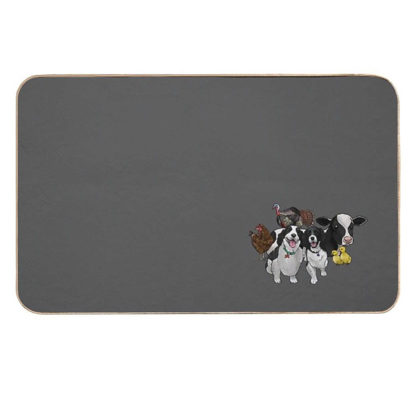 Commissioned Illustration Nola, Edgar And Friends Durable Bath Mat
