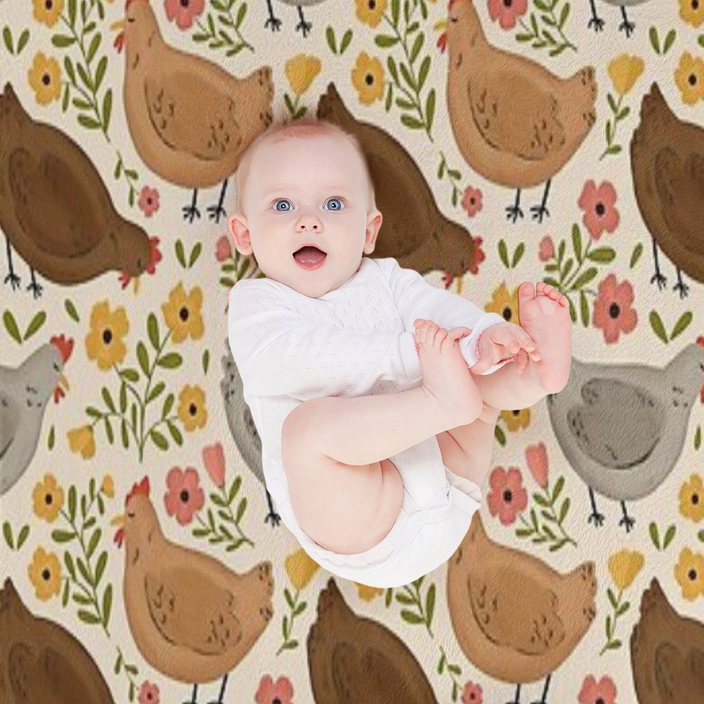 Springtime Chickens Eco-conscious Throw Blanket