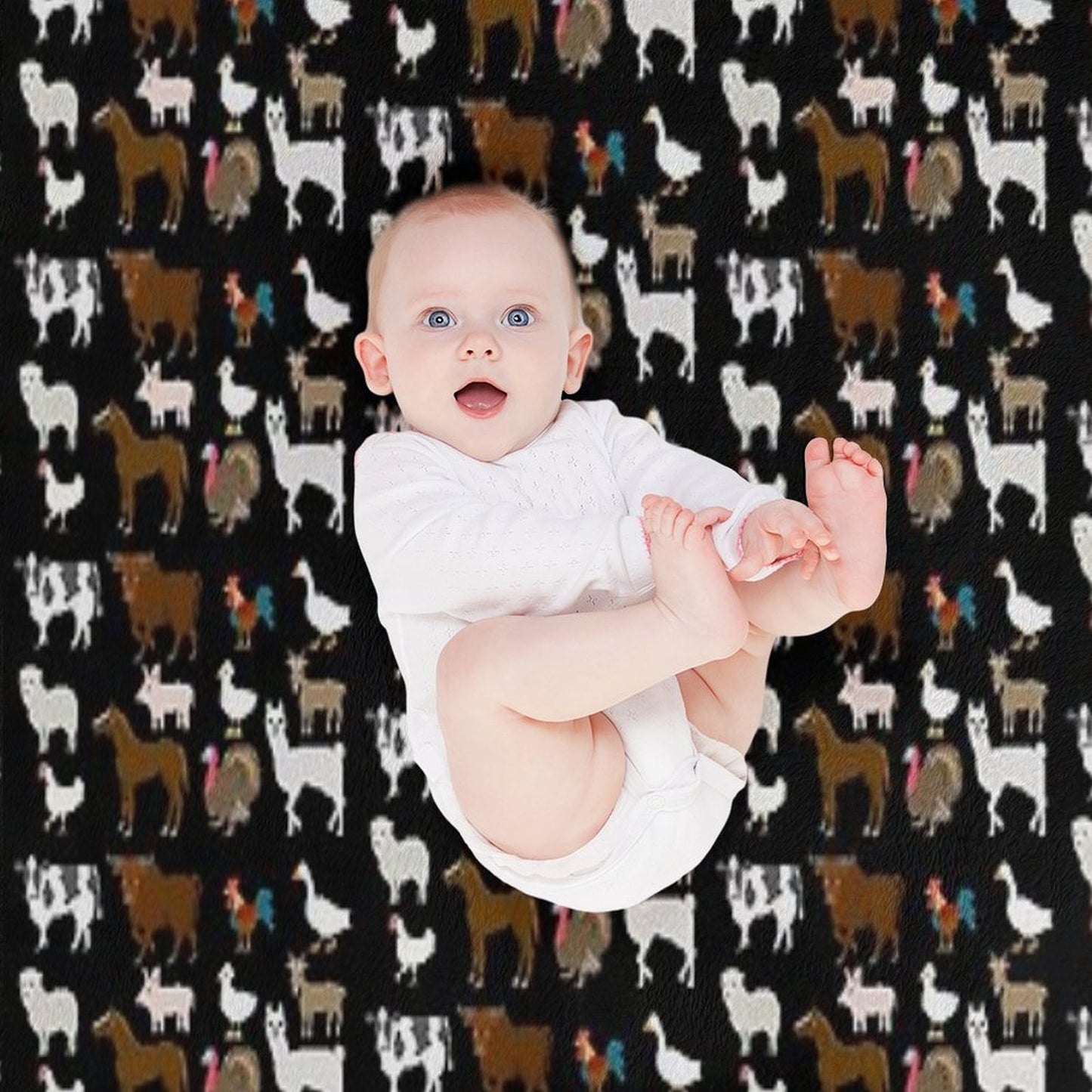 Farm Animals - The Kids' Picture Show Wrinkle-free Throw Blanket