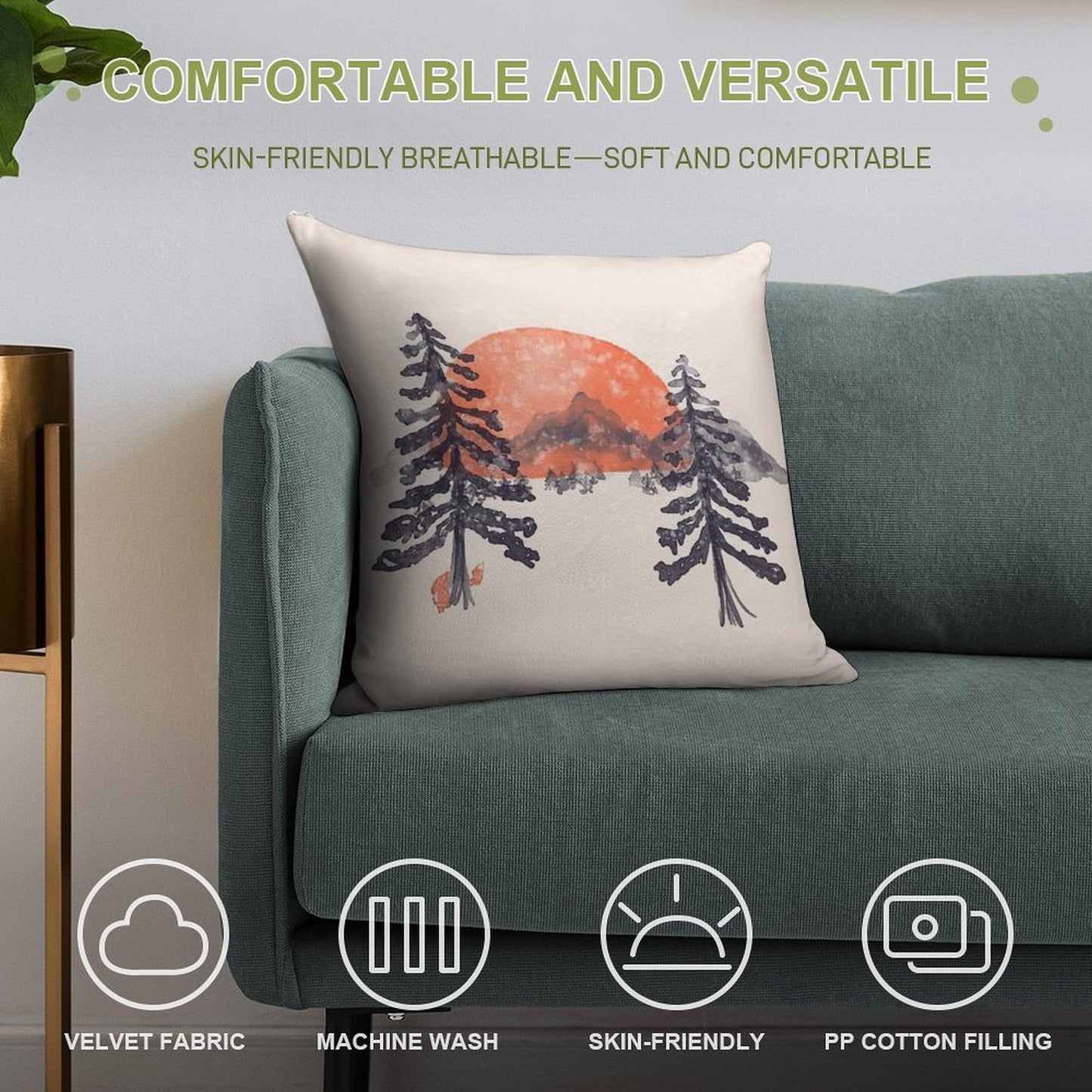 First Snow... Soft Washable Throw Pillow