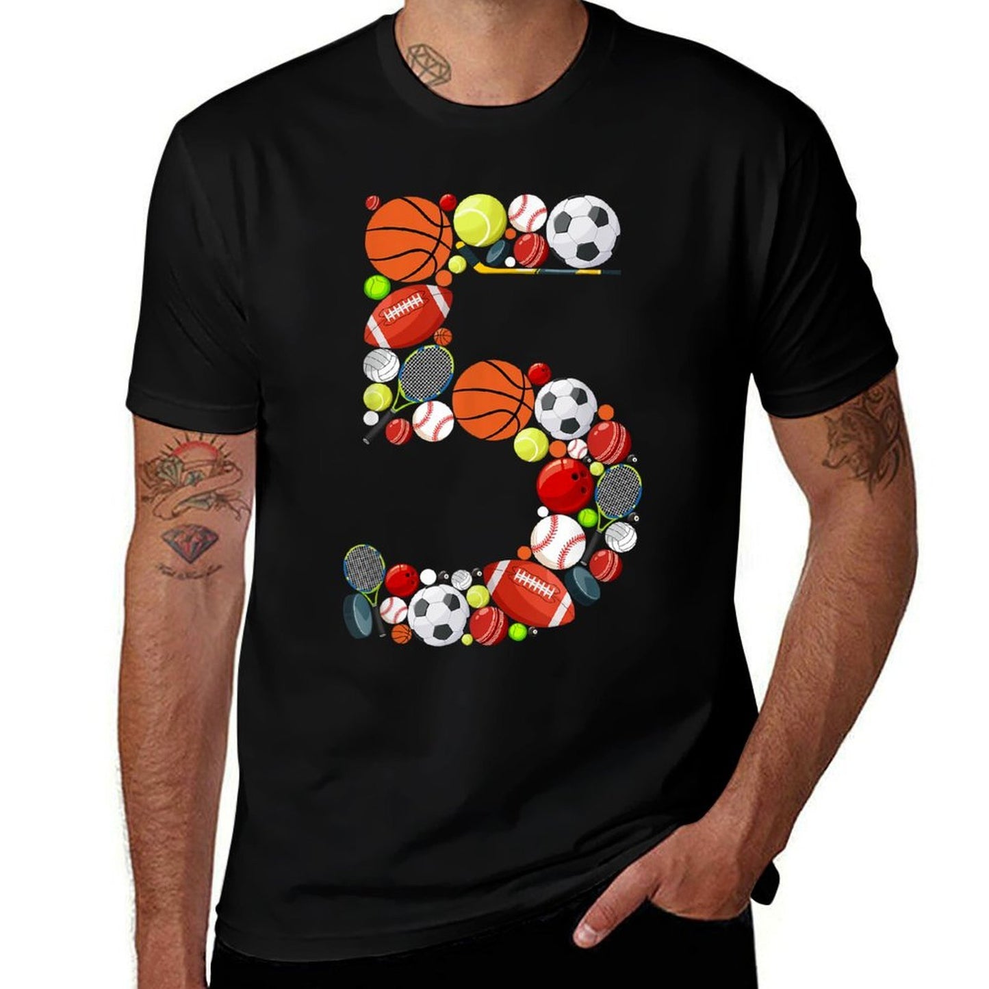 Kids Sports Birthday 5 Year Old 5th Birthday BOY Durable T-Shirt
