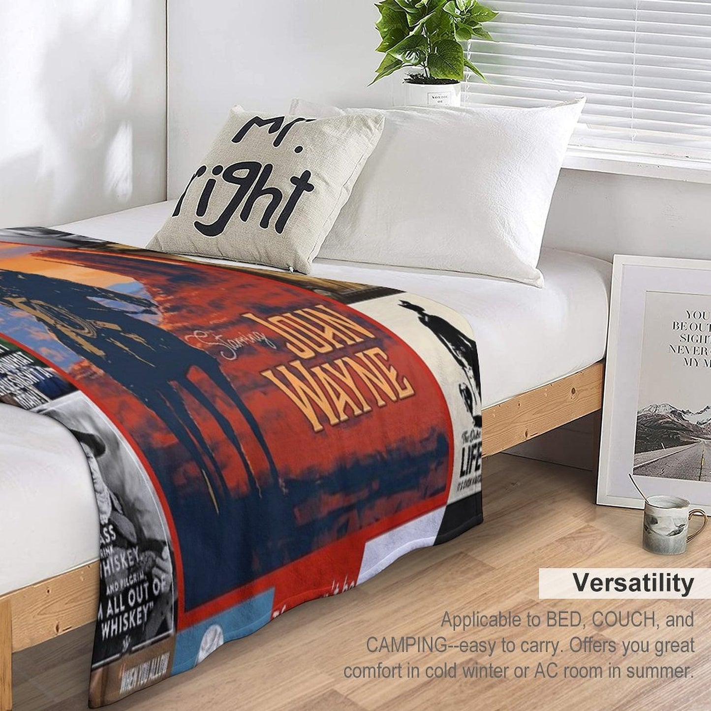 John Wayne Quote Machine-washable Throw Blanket