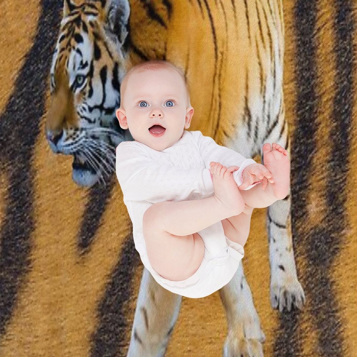 Copy of Copy of Copy of Copy of TIGER IN BEAUTIFUL COLORS. Wrinkle-free Throw Blanket