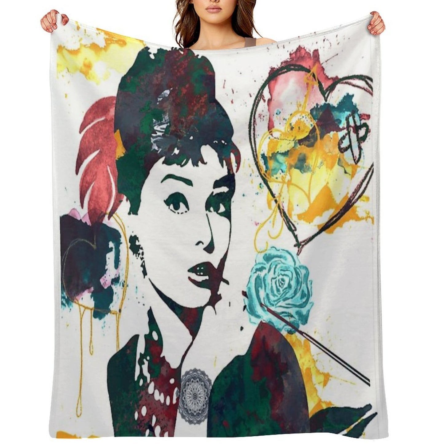 Audrey Hepburn Nature Colours Gift-ready Throw Blanket
