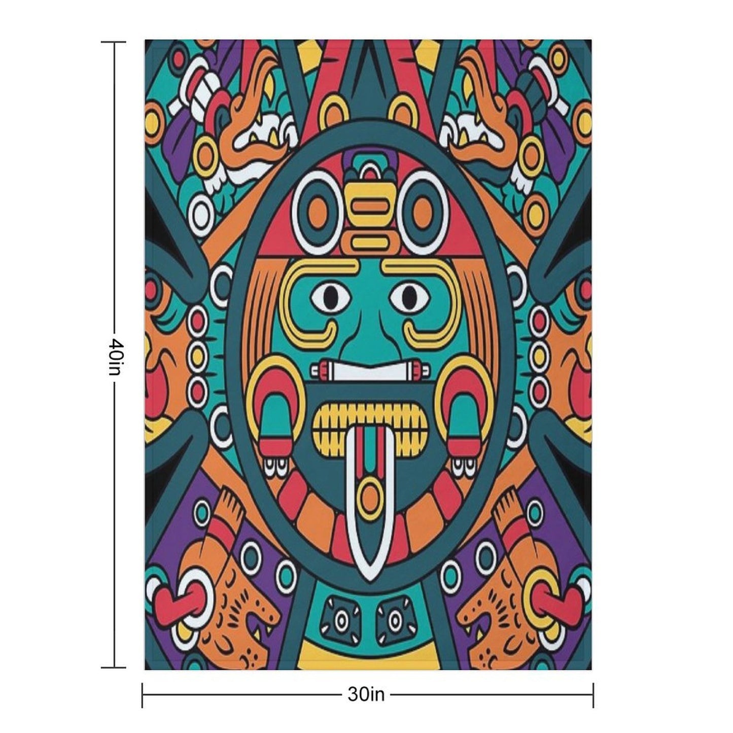 Mayan Aztec Calendar Art Comfort Throw Blanket