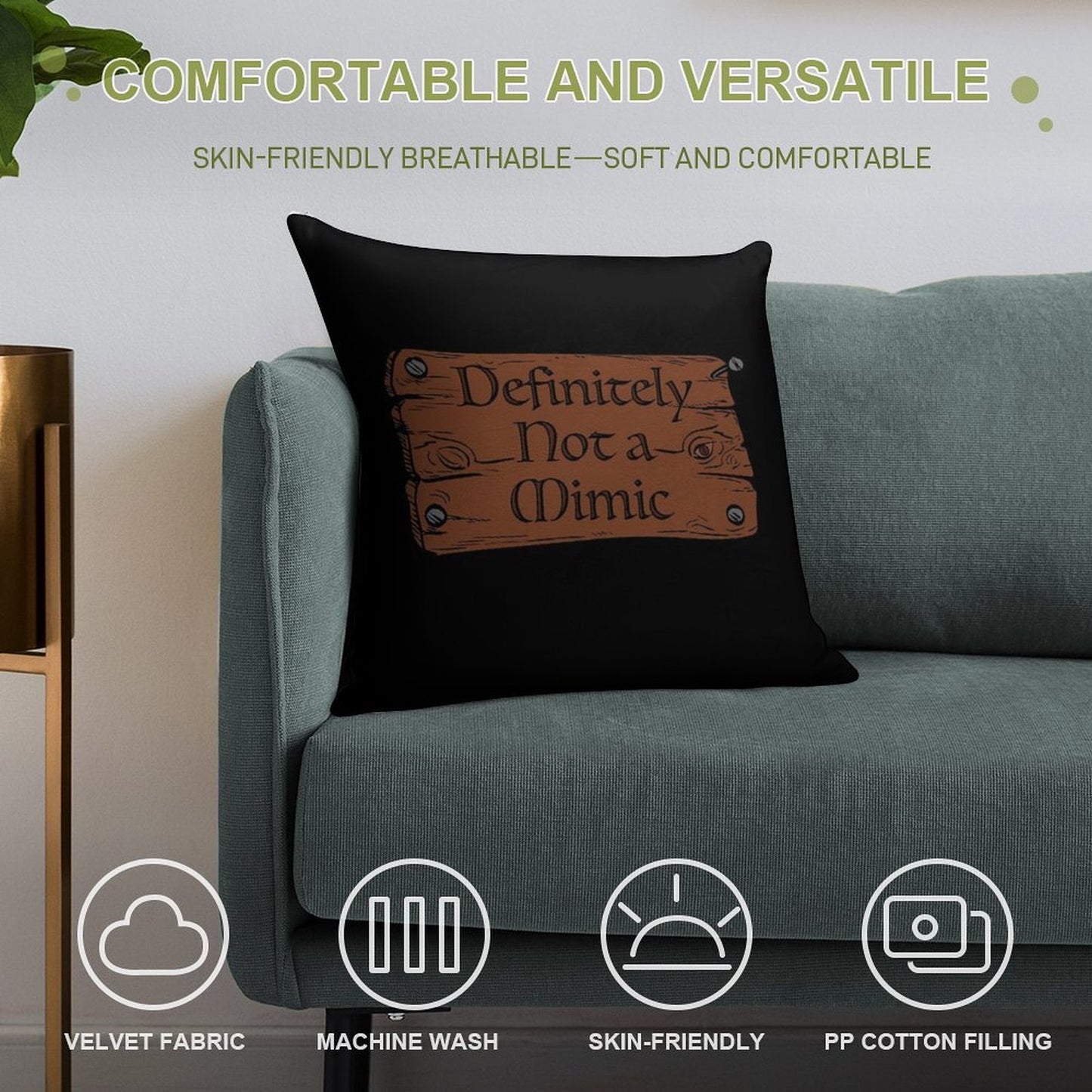 Definitely Not A Mimic Soft Gift Ready Throw Pillow