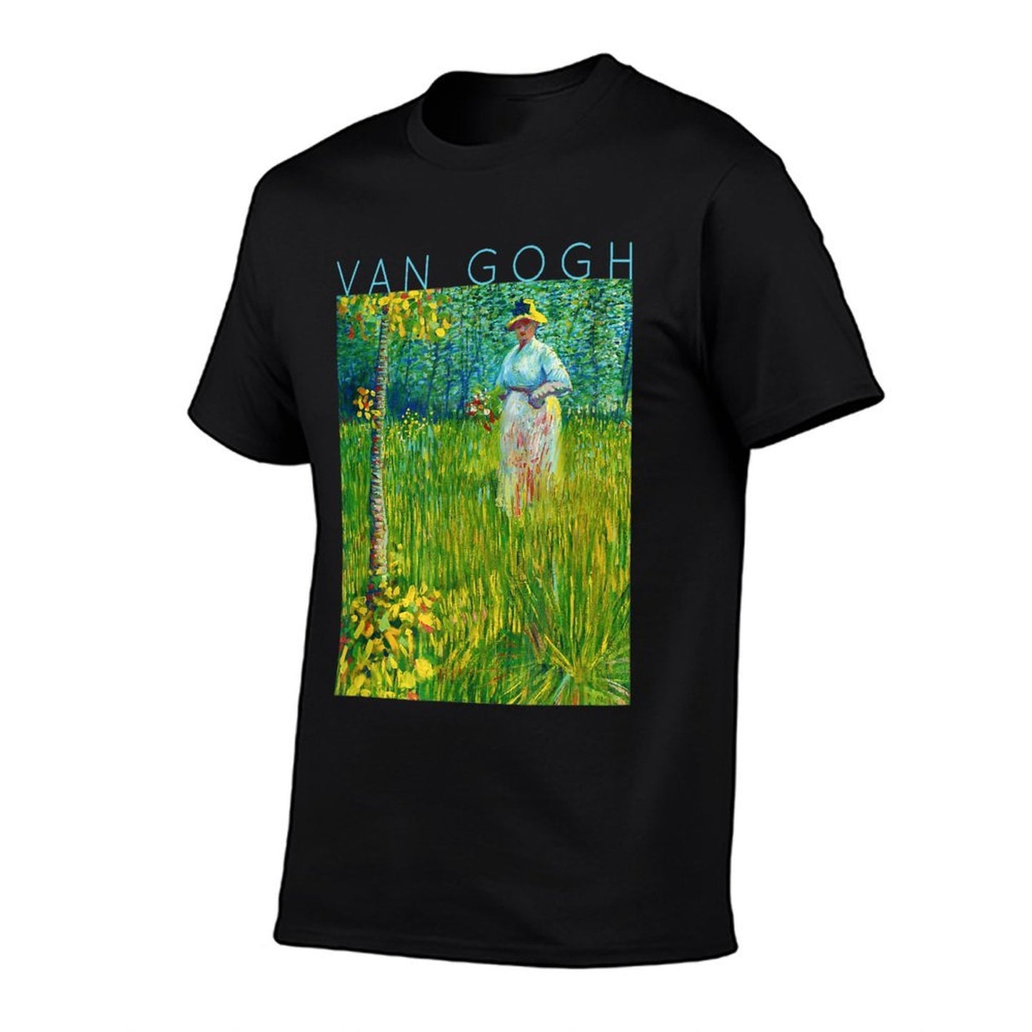 Van Gogh A Woman Walking in A Garden Spring Eco-friendly Material T-Shirt