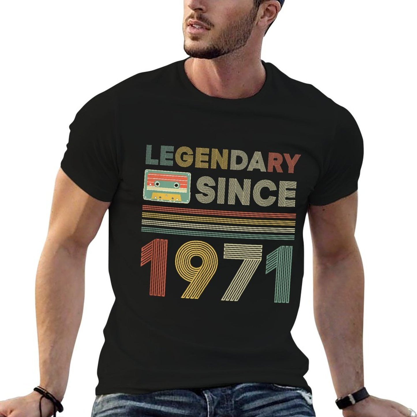 Legendary Since Tape Bday July 1971 50Th Birthday Rolled Sleeves T-Shirt